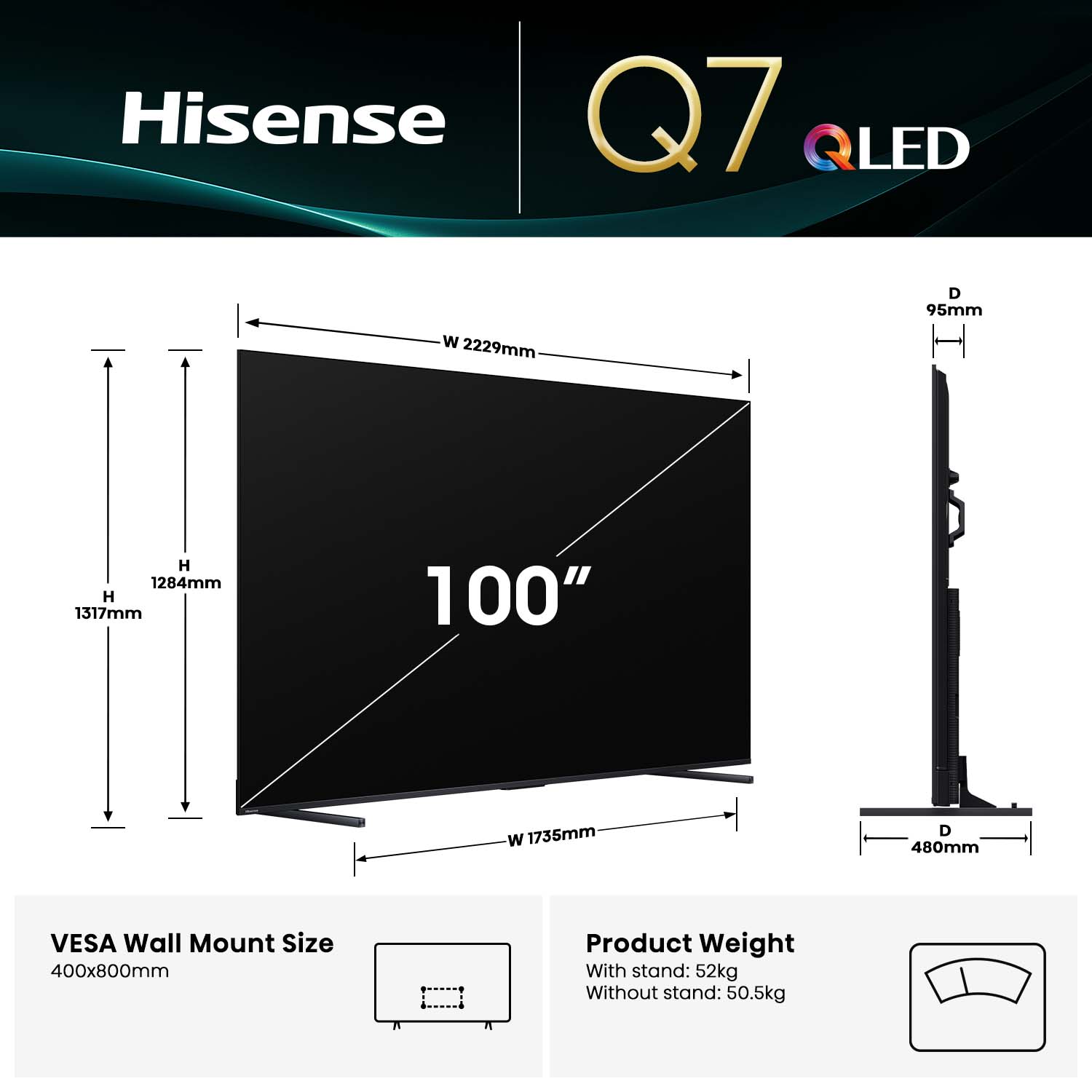 100" Q7QAU 4K QLED 144Hz Smart TV 100" Q7QAU 4K QLED 144Hz Smart TV