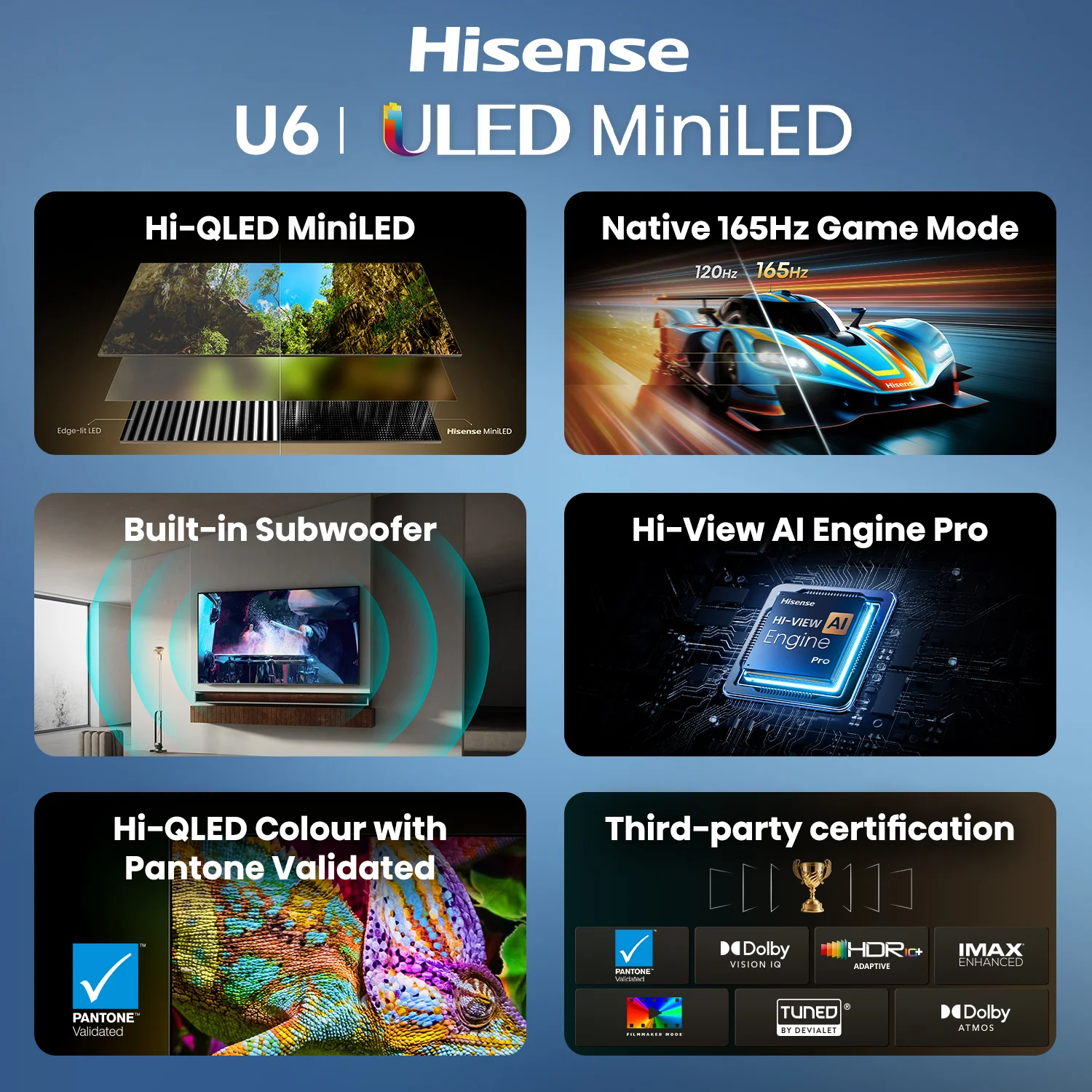 100" U6S ULED MiniLED 165Hz 4k TV 100" U6S ULED MiniLED 165Hz 4k TV