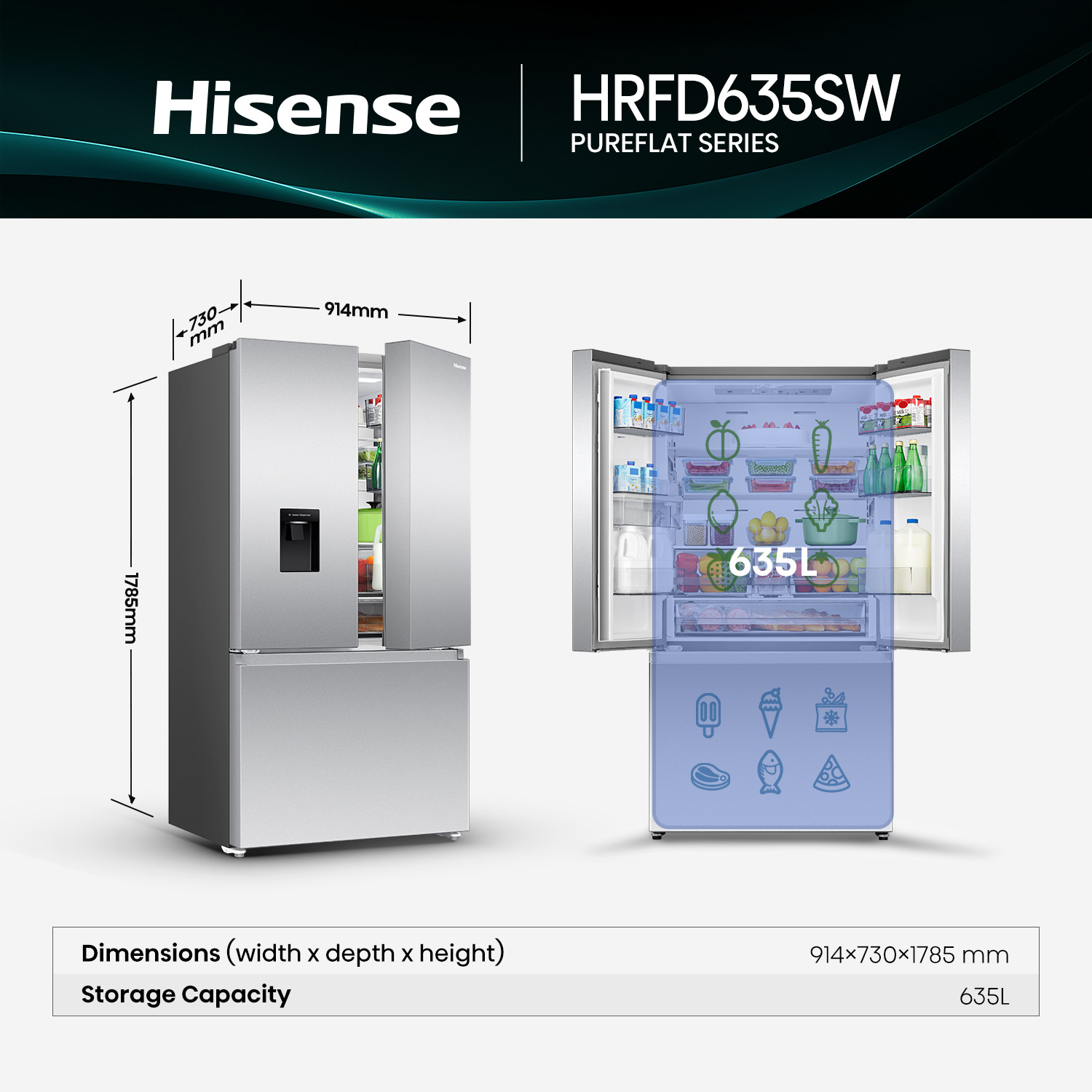 635L Sliver French Door Fridge 635L Sliver French Door Fridge