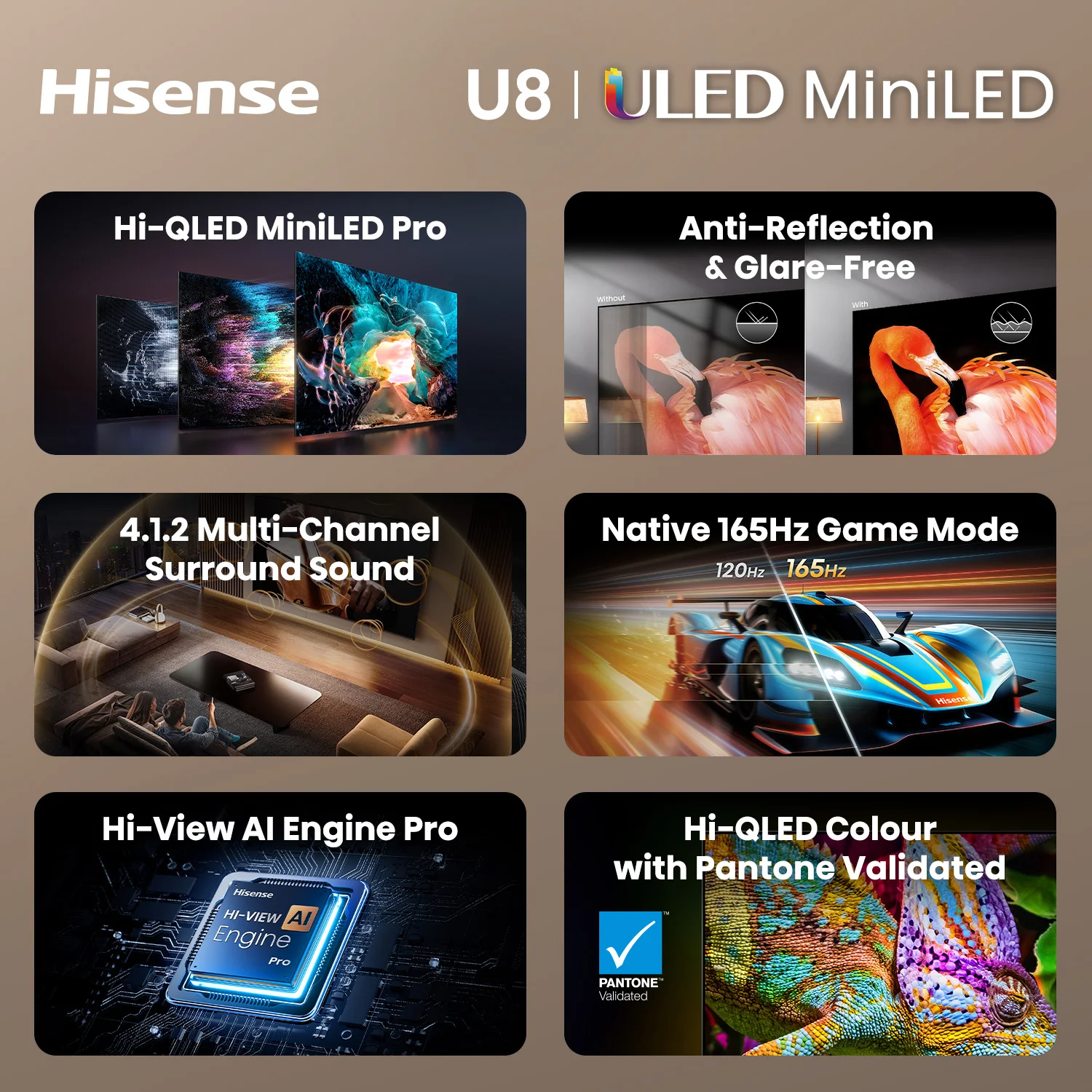 85" U85 ULED MiniLED 165Hz 4k Smart AI TV 85" U85 ULED MiniLED 165Hz 4k Smart AI TV