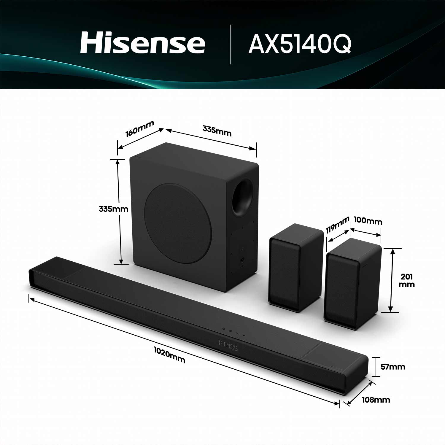 AX5140Q 600W 5.1.4 Channel Soundbar with Dolby Atmos AX5140Q 600W 5.1.4 Channel Soundbar with Dolby Atmos