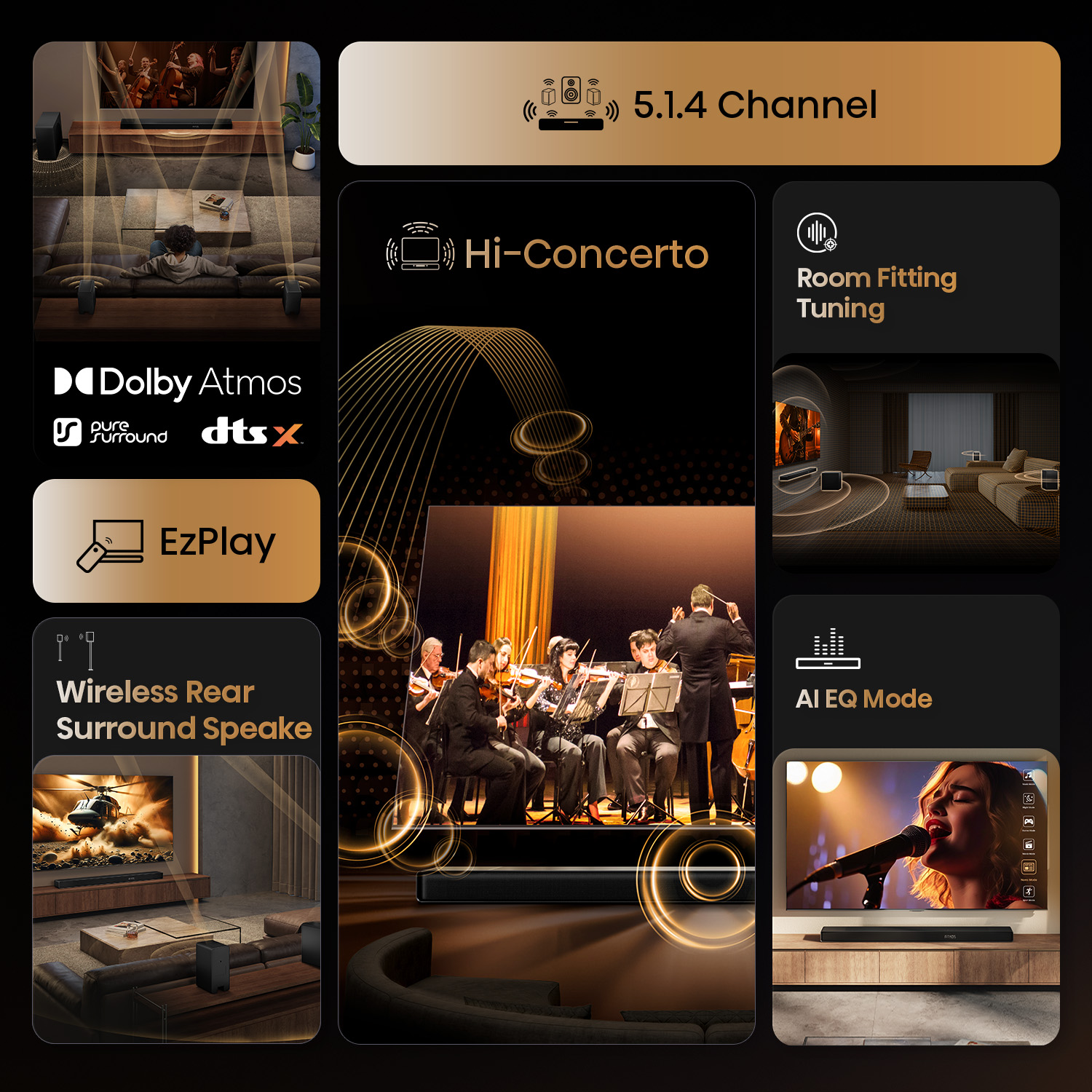 AX5140Q 600W 5.1.4 Channel Soundbar with Dolby Atmos AX5140Q 600W 5.1.4 Channel Soundbar with Dolby Atmos