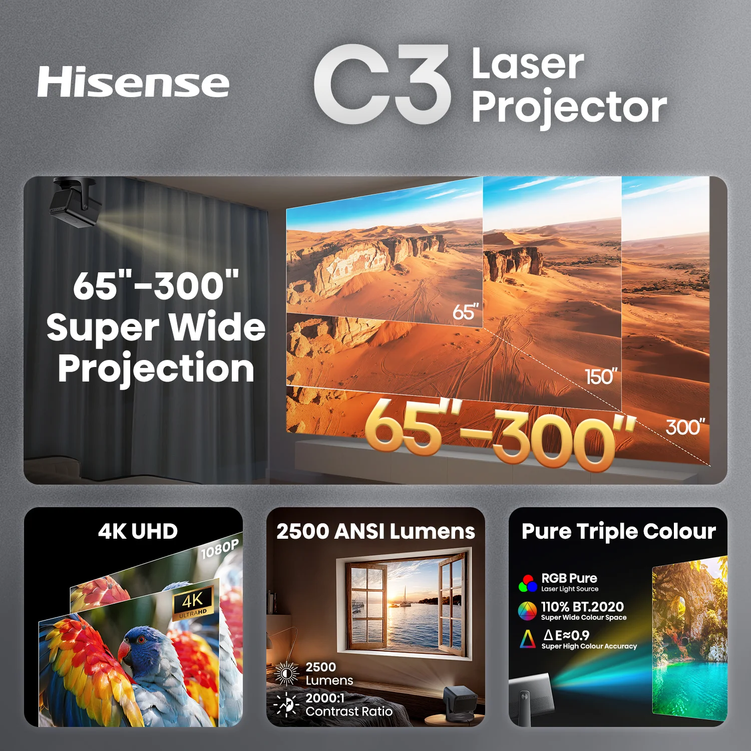 65''-300'' C3 4K Triple Laser Projector 65''-300'' C3 4K Triple Laser Projector