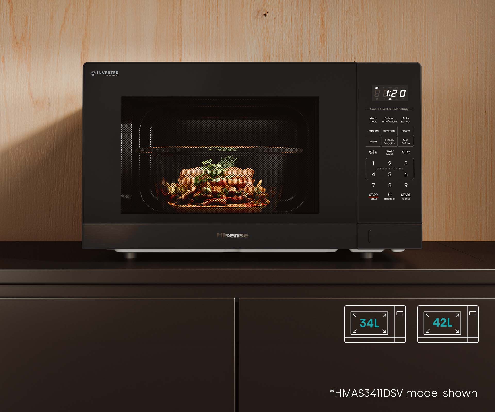 34L 1100W Inverter Black Mirror Microwave 34L 1100W Inverter Black Mirror Microwave