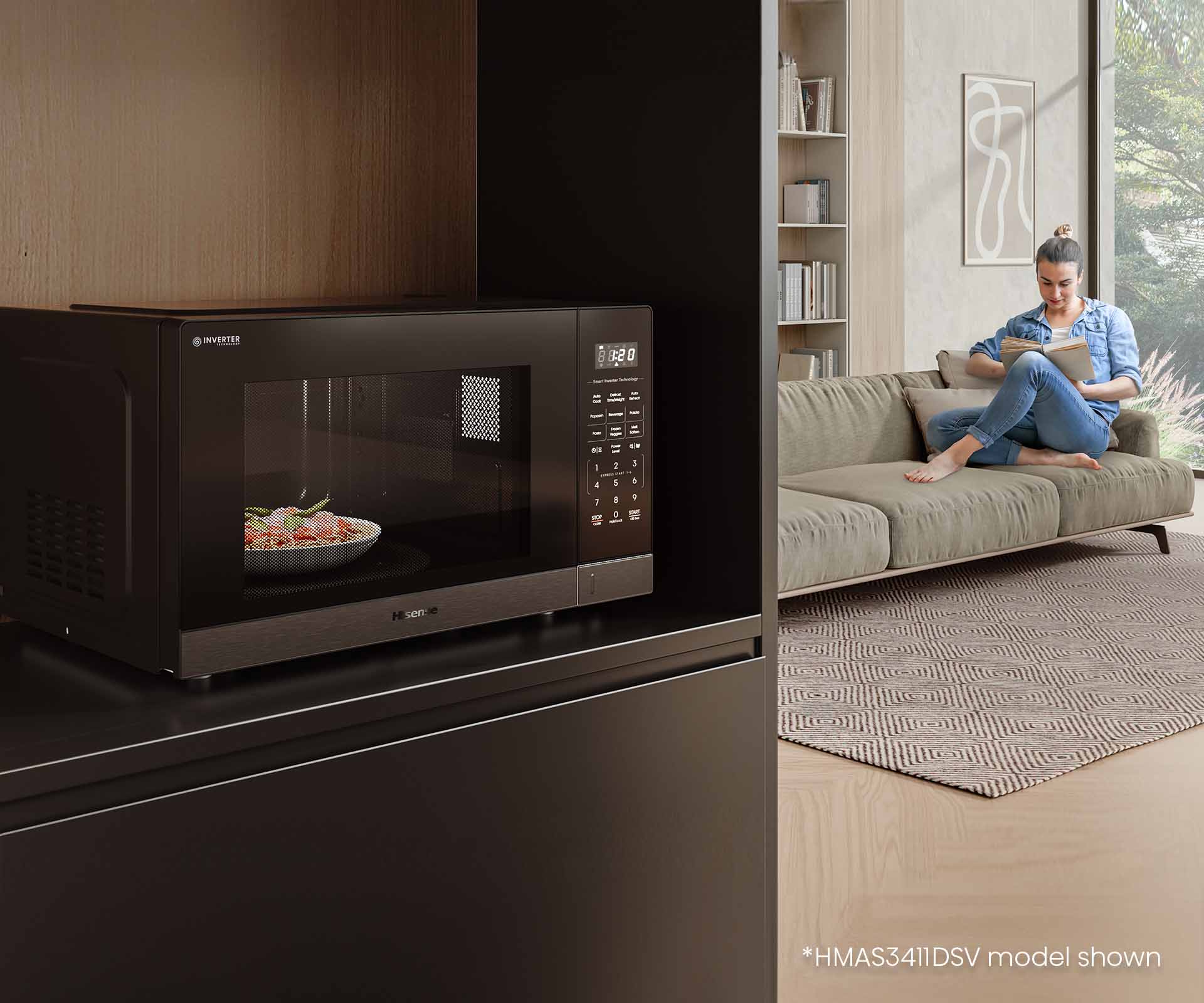 34L 1100W Inverter Black Mirror Microwave 34L 1100W Inverter Black Mirror Microwave