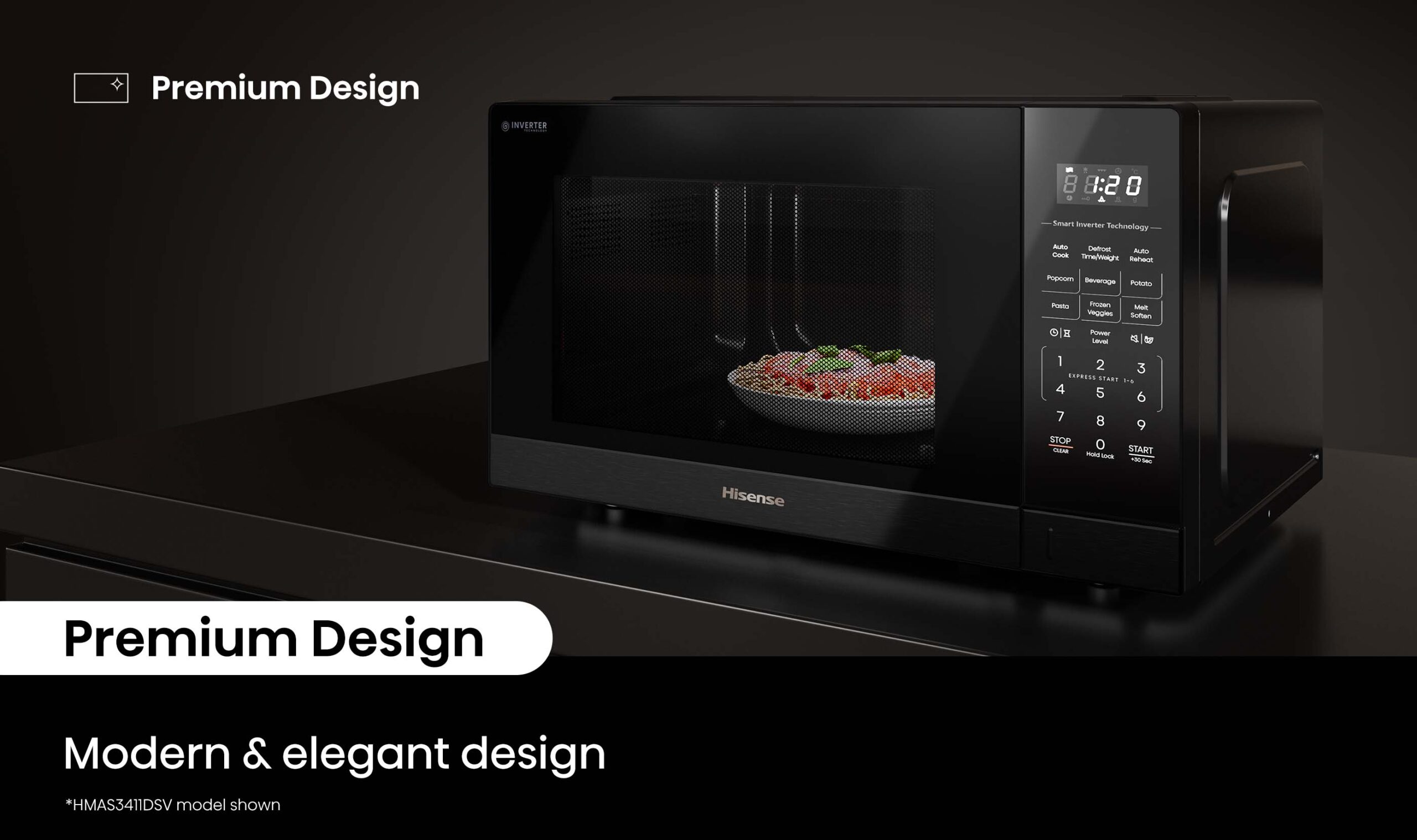 34L 1100W Inverter Dark Stainless Microwave 34L 1100W Inverter Dark Stainless Microwave