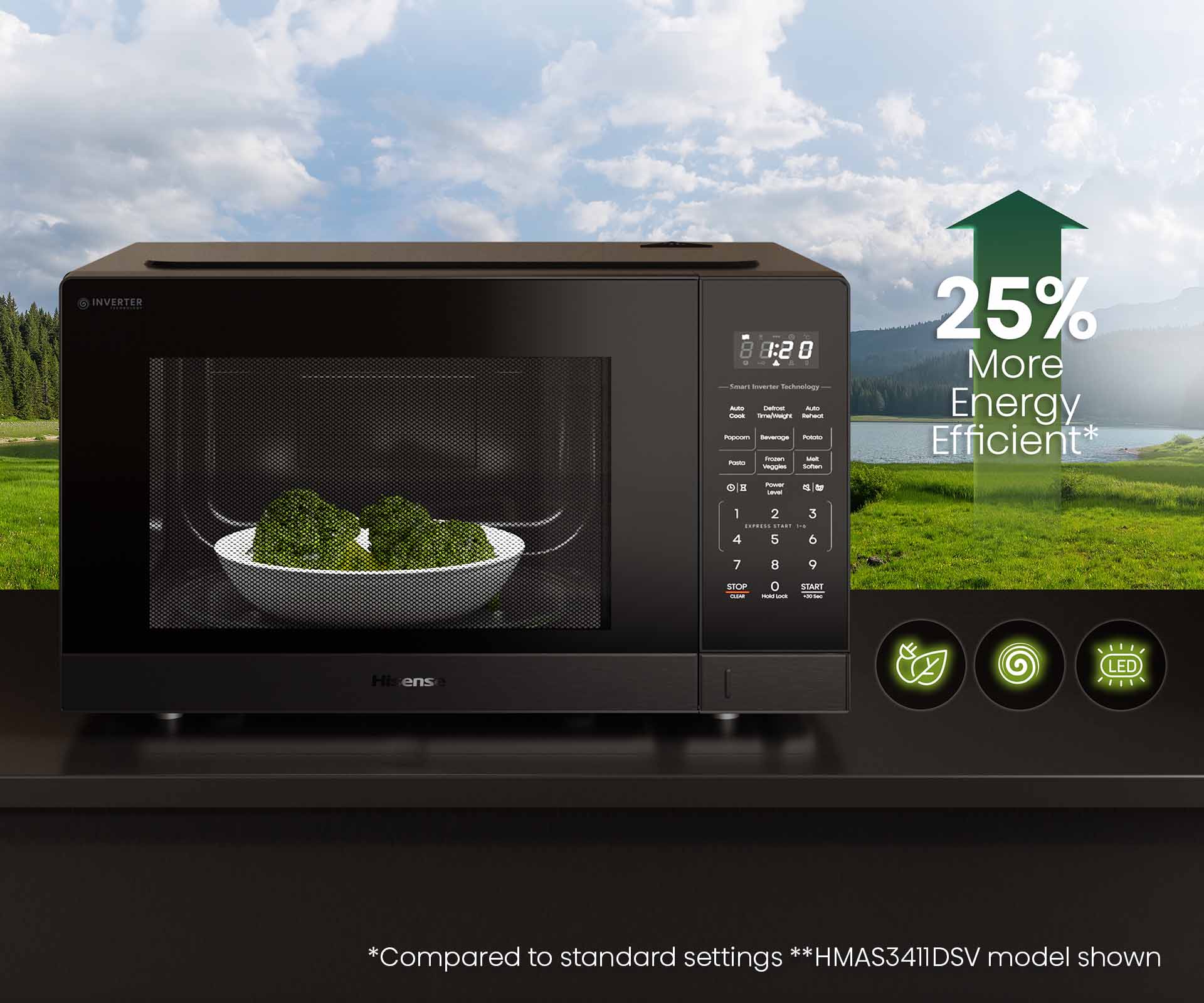 34L 1100W Inverter Dark Stainless Microwave 34L 1100W Inverter Dark Stainless Microwave