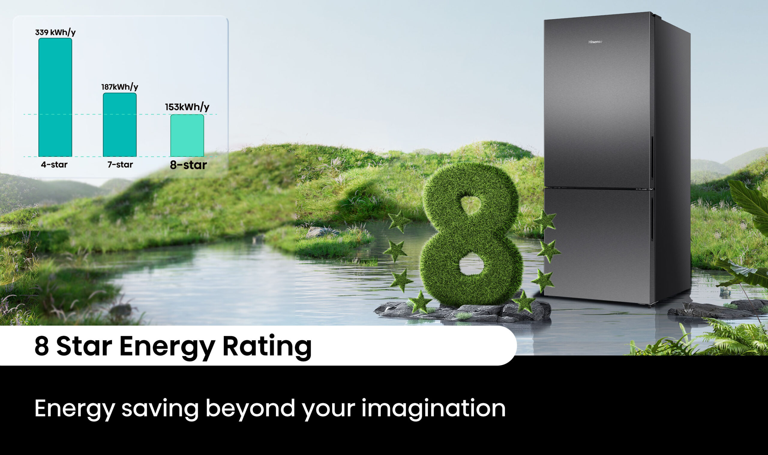 8 Star 417L Bottom-Mount Fridge Dark Stainless Steel 8 Star 417L Bottom-Mount Fridge Dark Stainless Steel