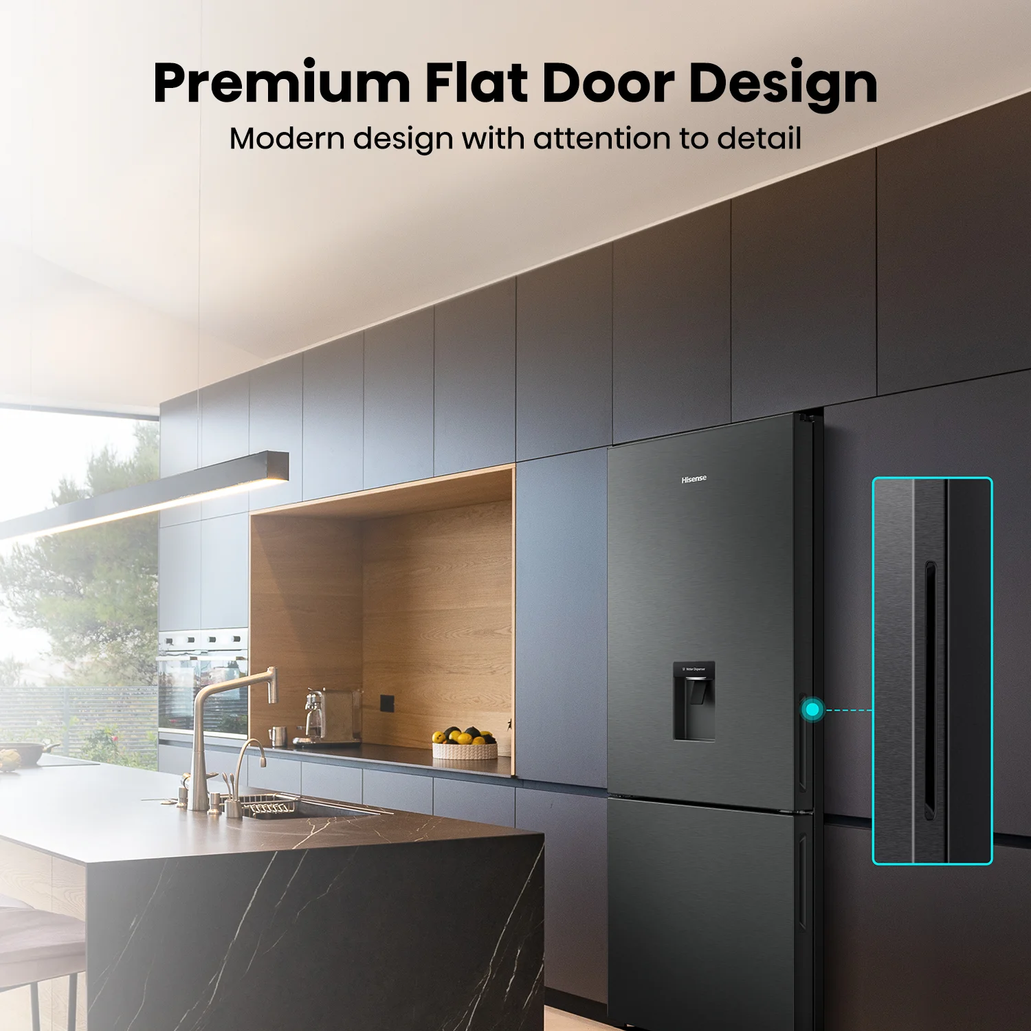 415L Bottom Mount with Water Dispenser Black Steel 415L Bottom Mount with Water Dispenser Black Steel