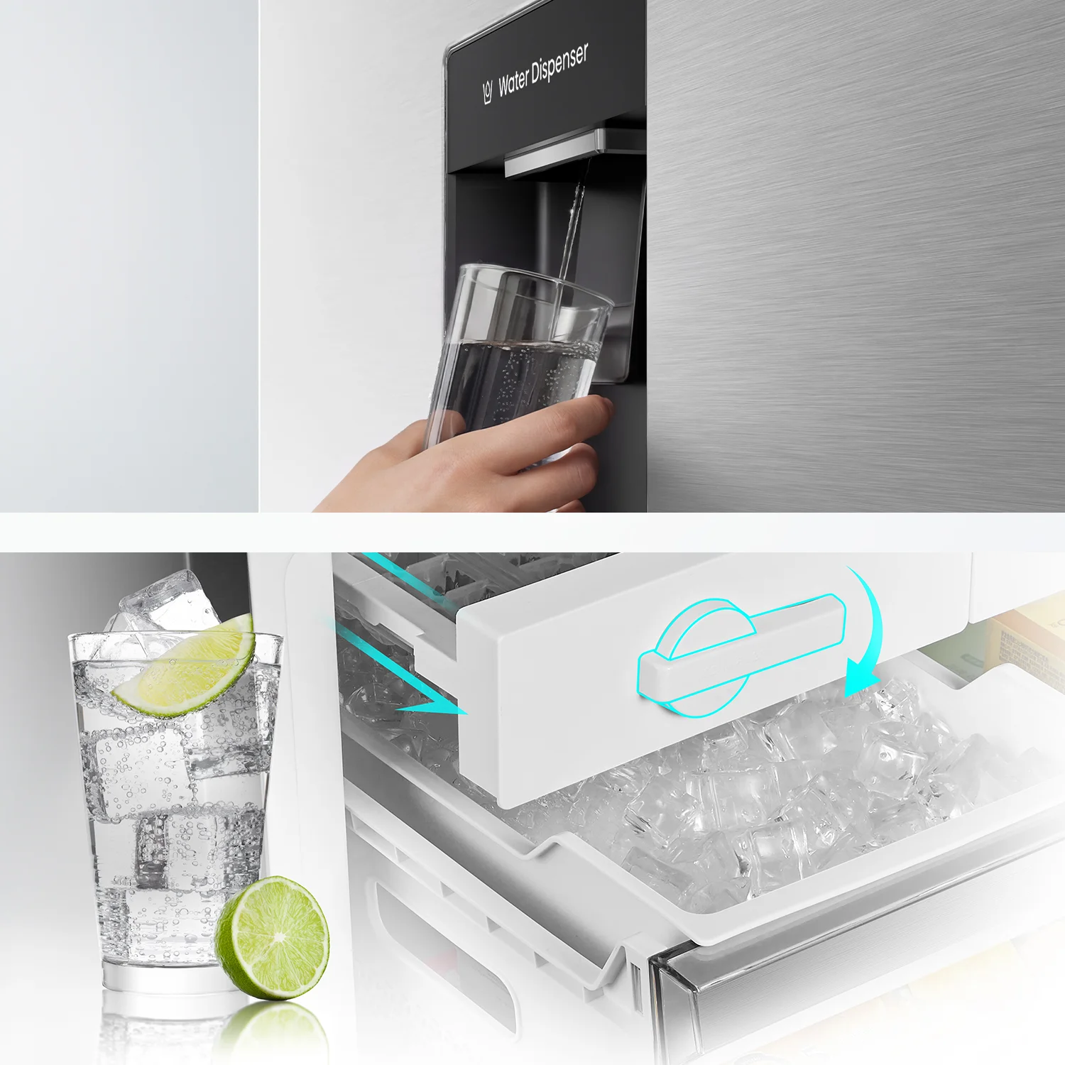 415L Bottom Mount with Water Dispenser Stainless Steel 415L Bottom Mount with Water Dispenser Stainless Steel