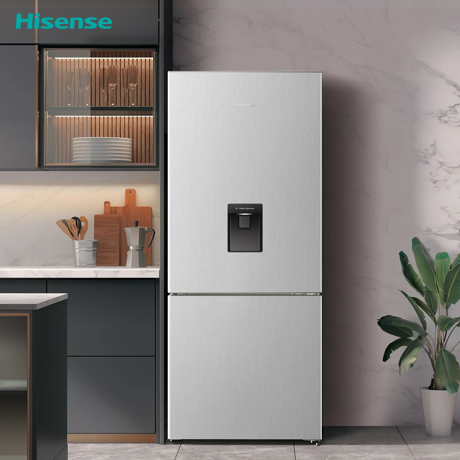 415L Bottom Mount with Water Dispenser Stainless Steel 415L Bottom Mount with Water Dispenser Stainless Steel