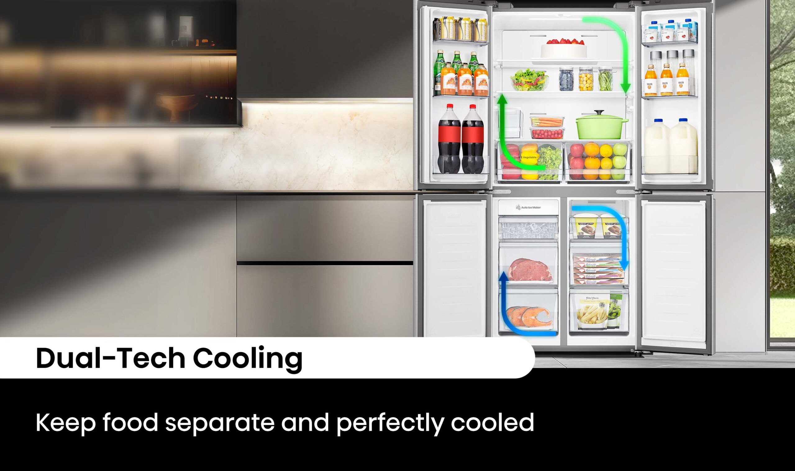 483L PureFlat Slim French Door Silver 483L PureFlat Slim French Door Silver