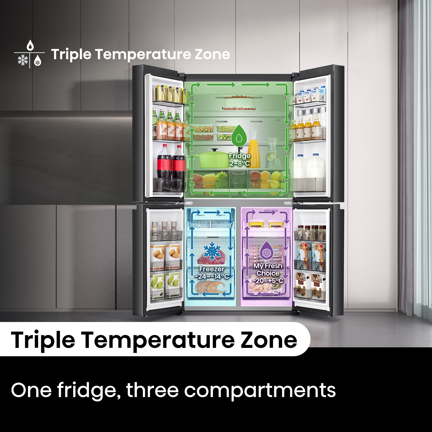 640L PureFlex French Door Dark Stainless Steel 640L PureFlex French Door Dark Stainless Steel