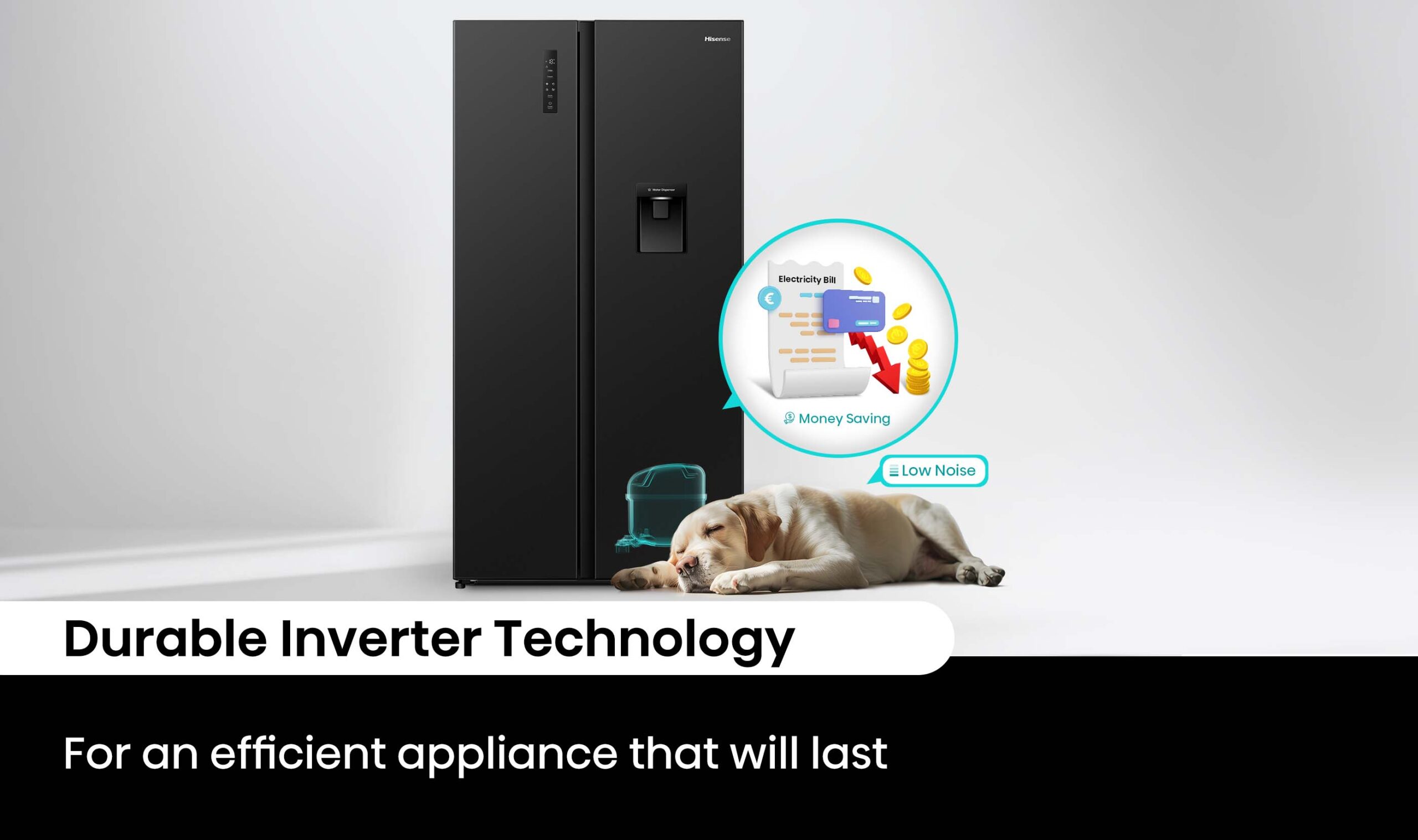 541L PureFlat Side by Side Fridge Black 541L PureFlat Side by Side Fridge Black