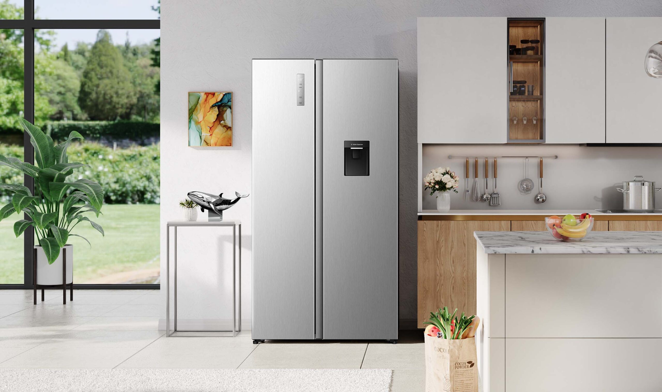 Hisense Fridge Side By Side 541L with Water Dispenser (Silver) REF558DR - Hisense Kenya