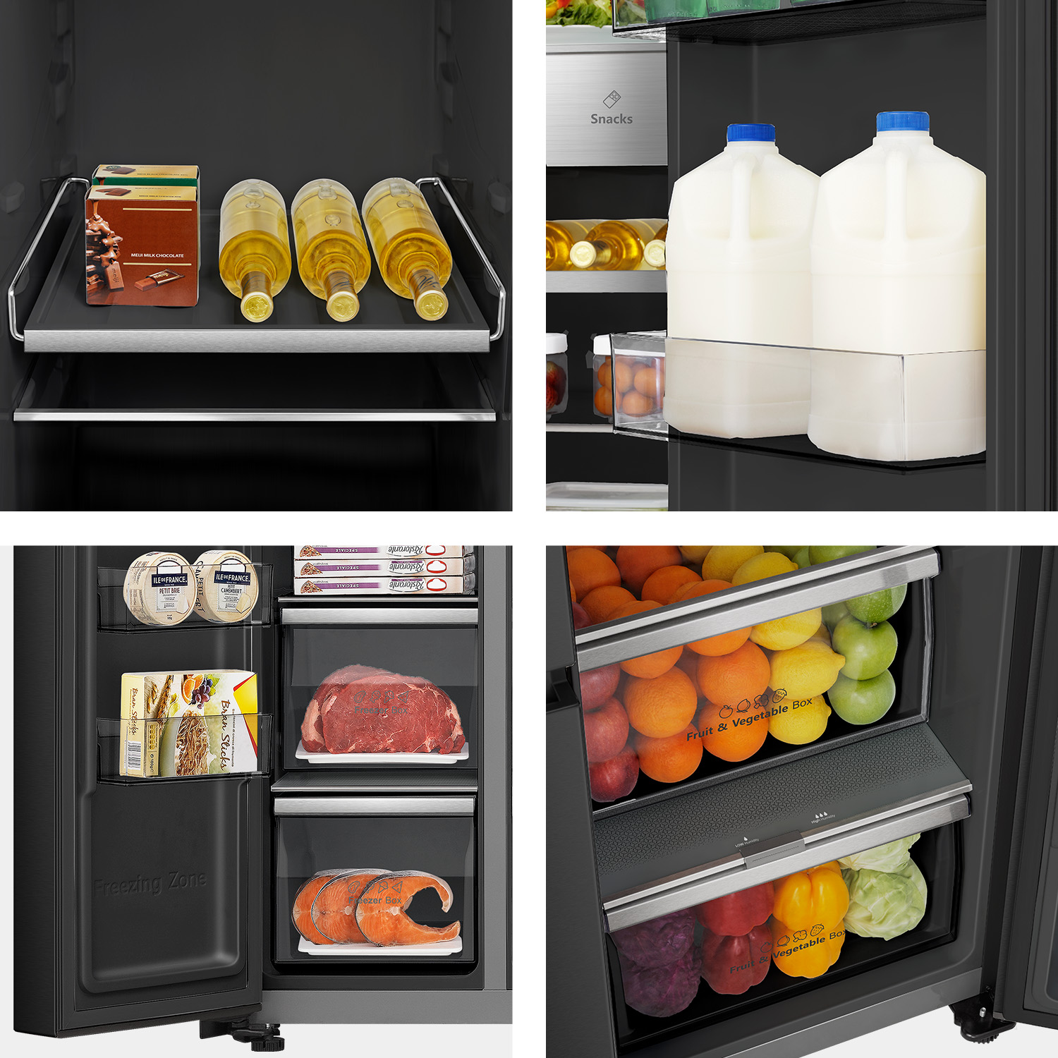 614L PureFlat Eclipse Side-by-Side Fridge Black 614L PureFlat Eclipse Side-by-Side Fridge Black
