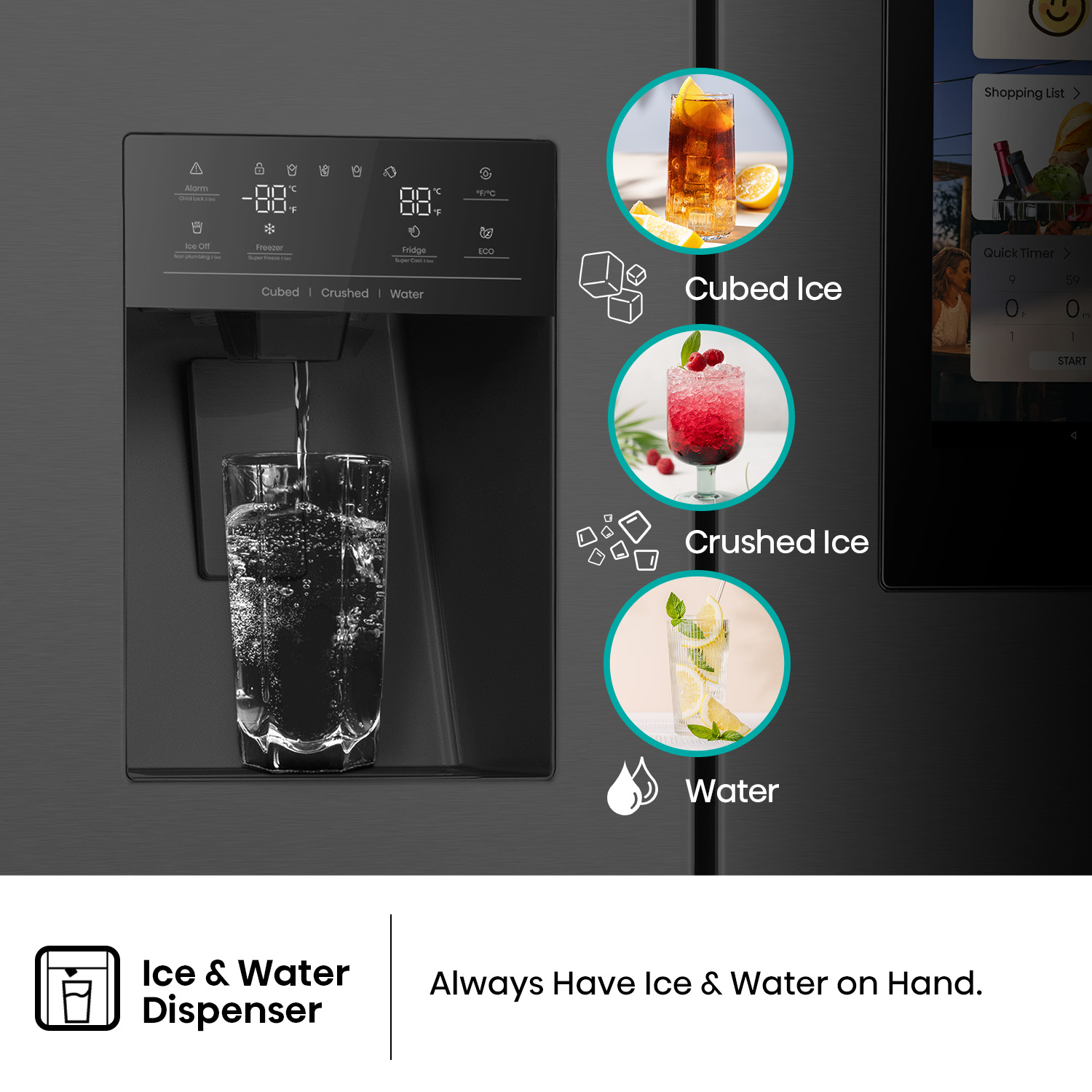 614L PureFlat Eclipse Side-by-Side Fridge Black 614L PureFlat Eclipse Side-by-Side Fridge Black