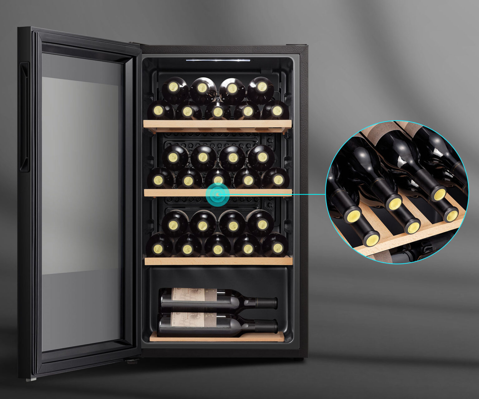 30 Bottle Wine Cabinet Black 30 Bottle Wine Cabinet Black