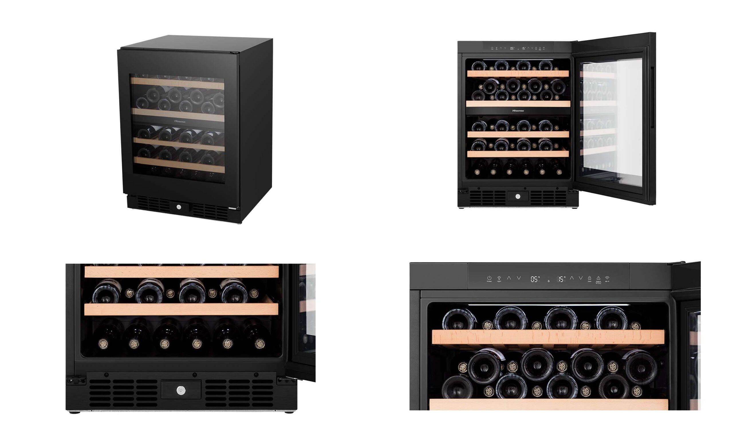 46 Bottle Dual-zone Wine Cabinet Black 46 Bottle Dual-zone Wine Cabinet Black