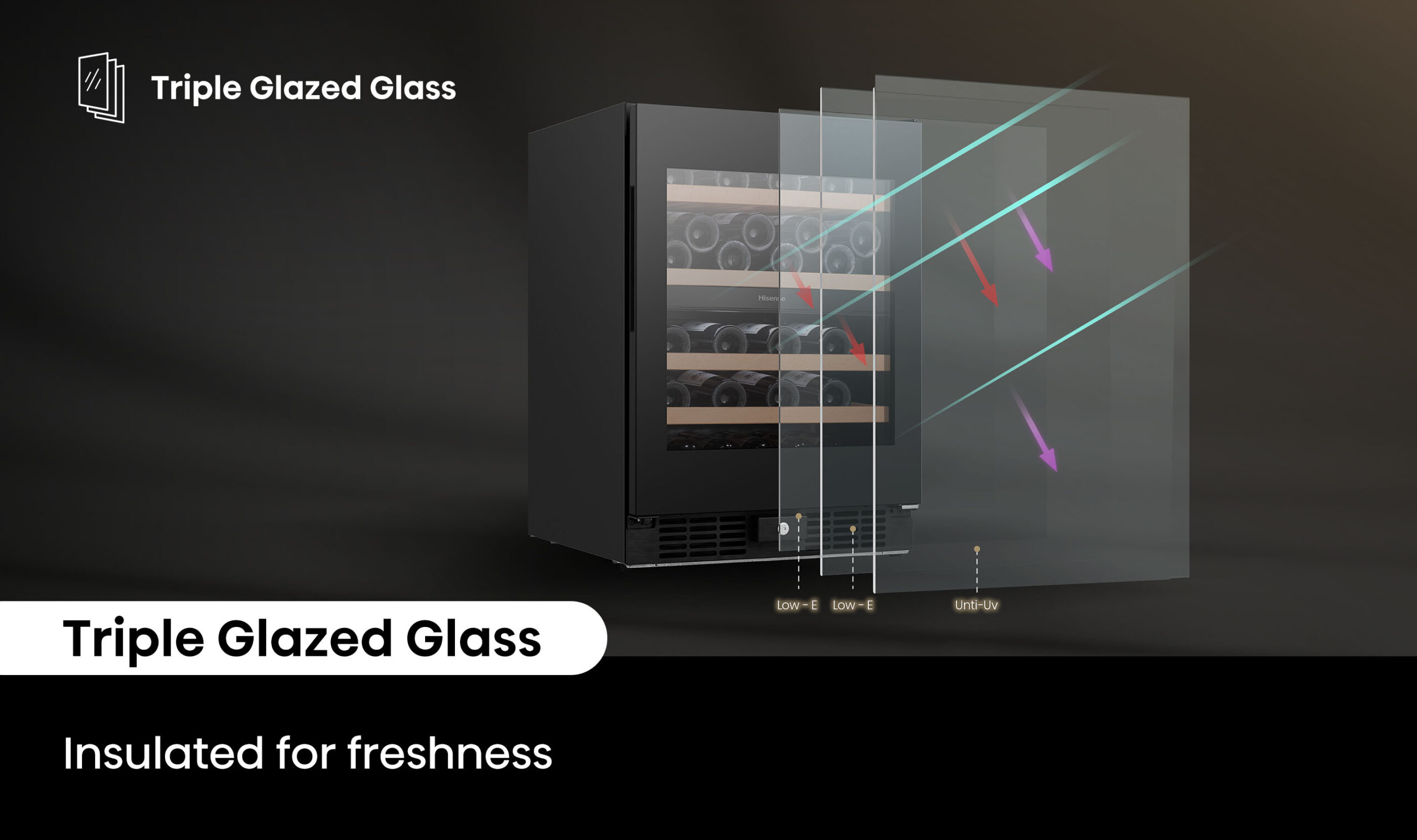 46 Bottle Dual-zone Wine Cabinet Black 46 Bottle Dual-zone Wine Cabinet Black