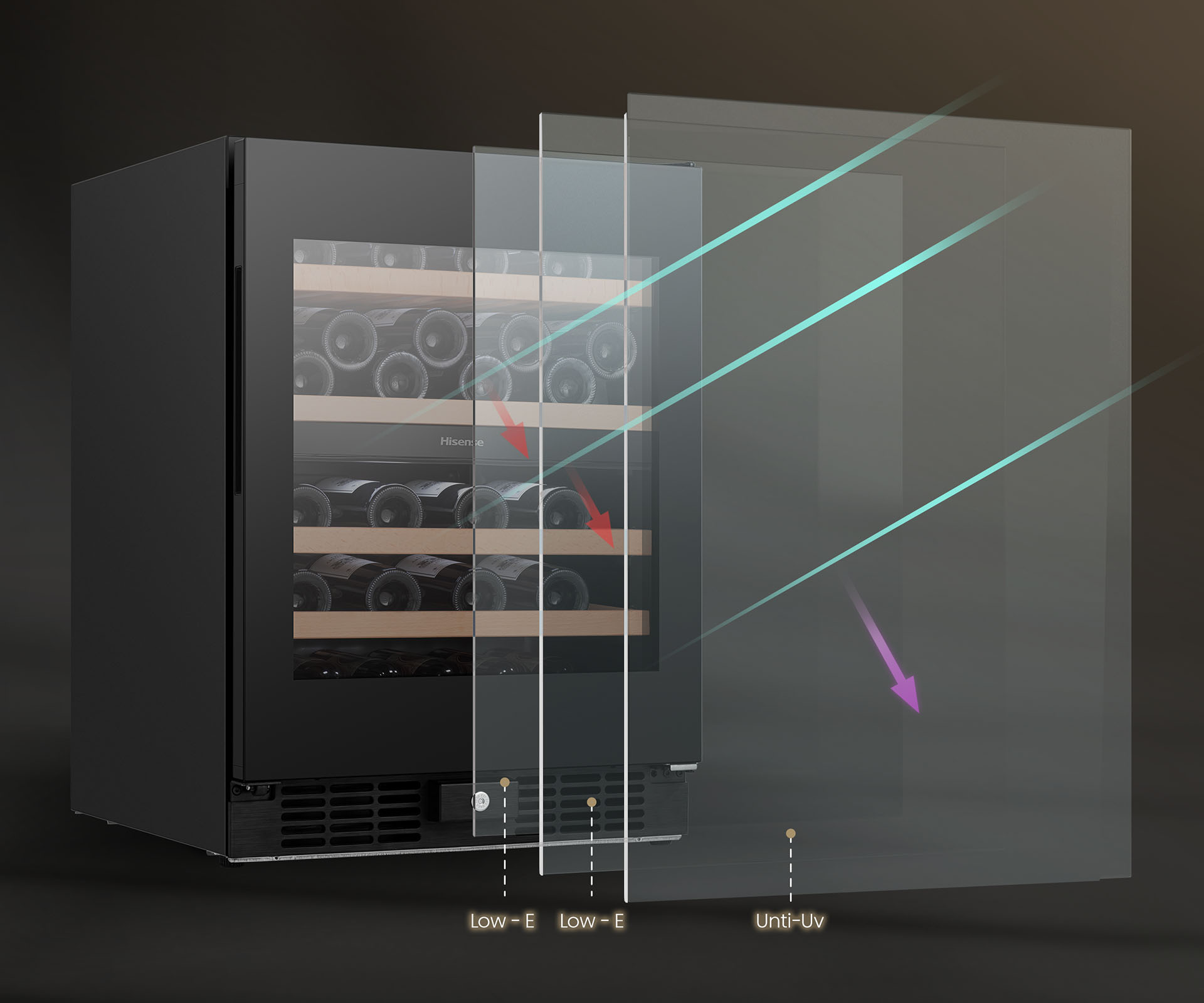 46 Bottle Dual-zone Wine Cabinet Black 46 Bottle Dual-zone Wine Cabinet Black