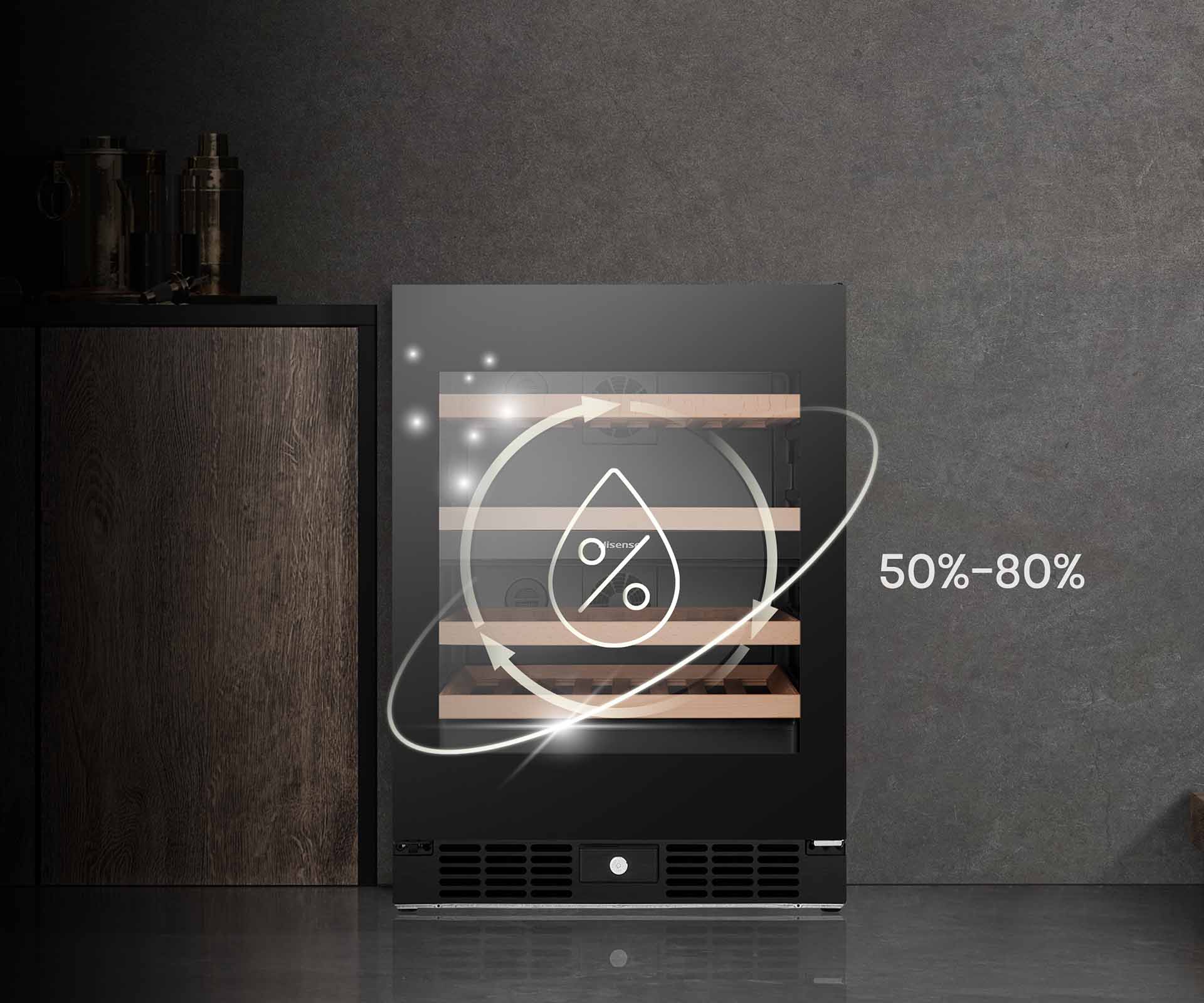 46 Bottle Dual-zone Wine Cabinet Black 46 Bottle Dual-zone Wine Cabinet Black