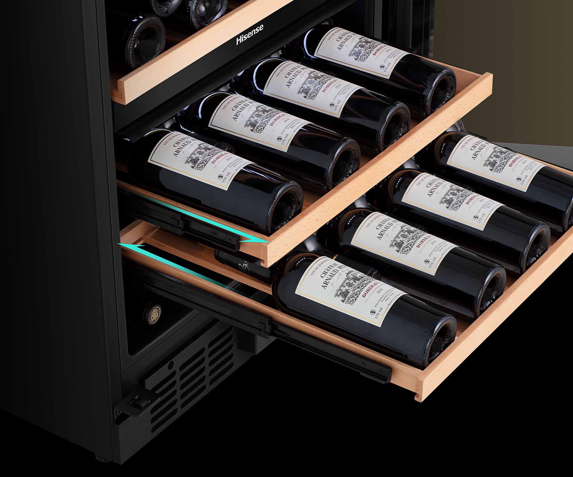 46 Bottle Dual-zone Wine Cabinet Black 46 Bottle Dual-zone Wine Cabinet Black