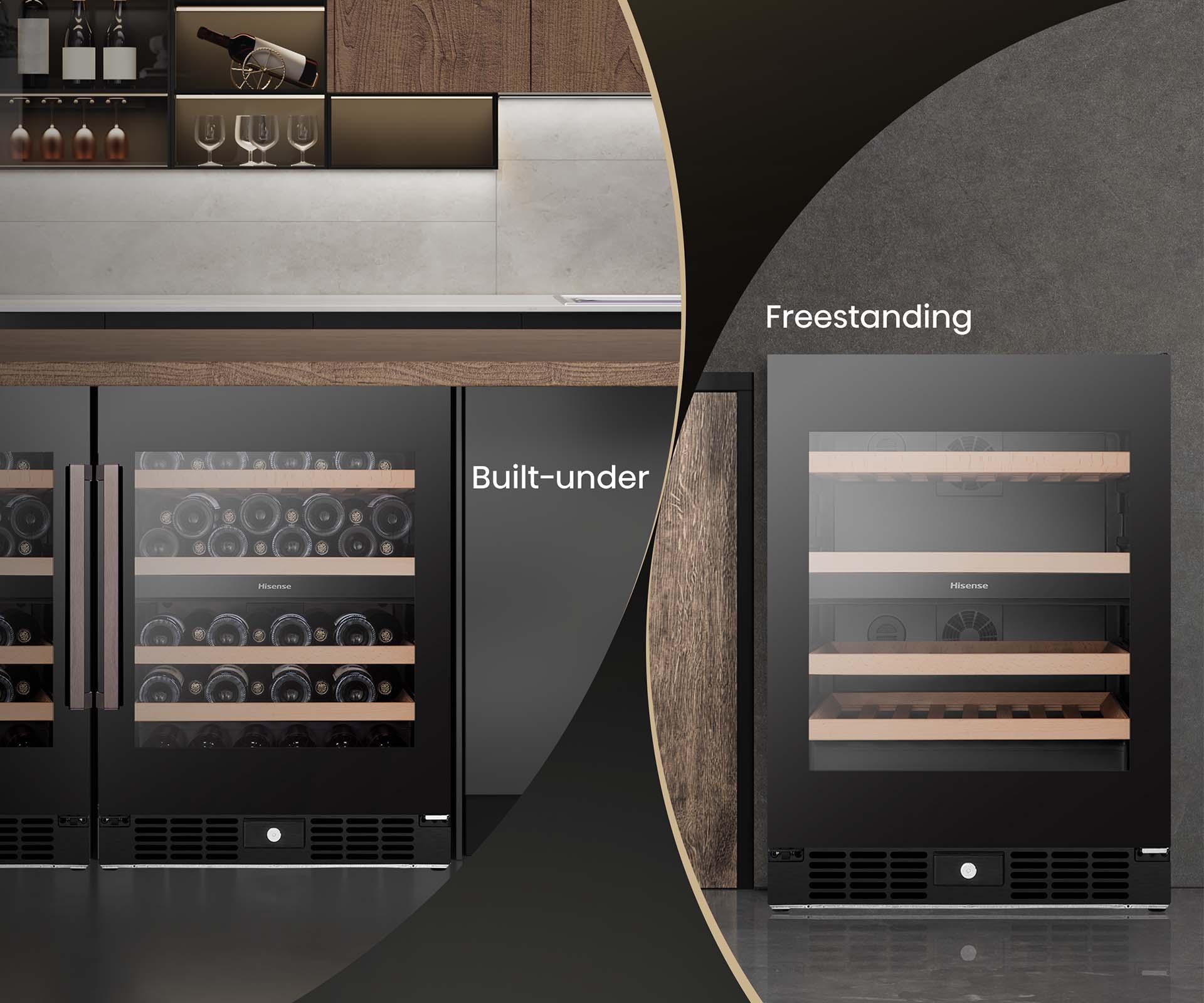 46 Bottle Dual-zone Wine Cabinet Black 46 Bottle Dual-zone Wine Cabinet Black