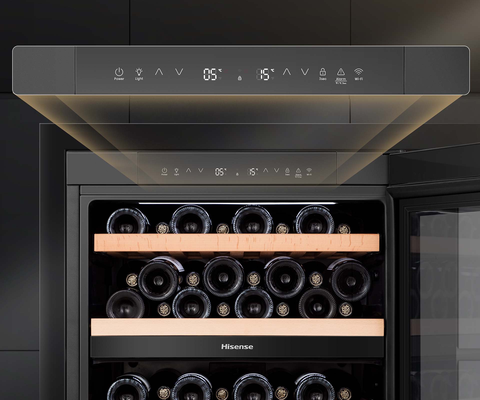 46 Bottle Dual-zone Wine Cabinet Black 46 Bottle Dual-zone Wine Cabinet Black