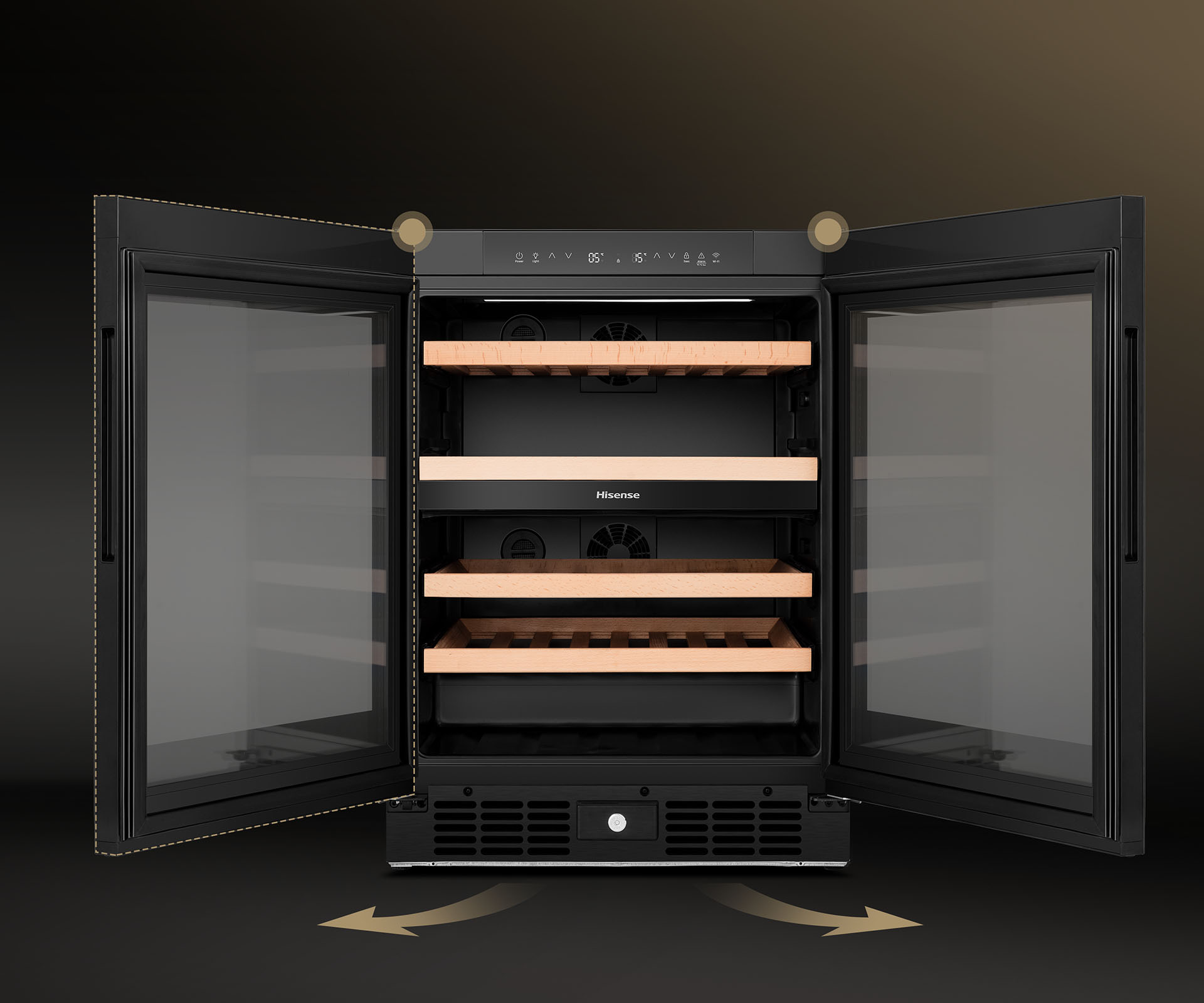 46 Bottle Dual-zone Wine Cabinet Black 46 Bottle Dual-zone Wine Cabinet Black