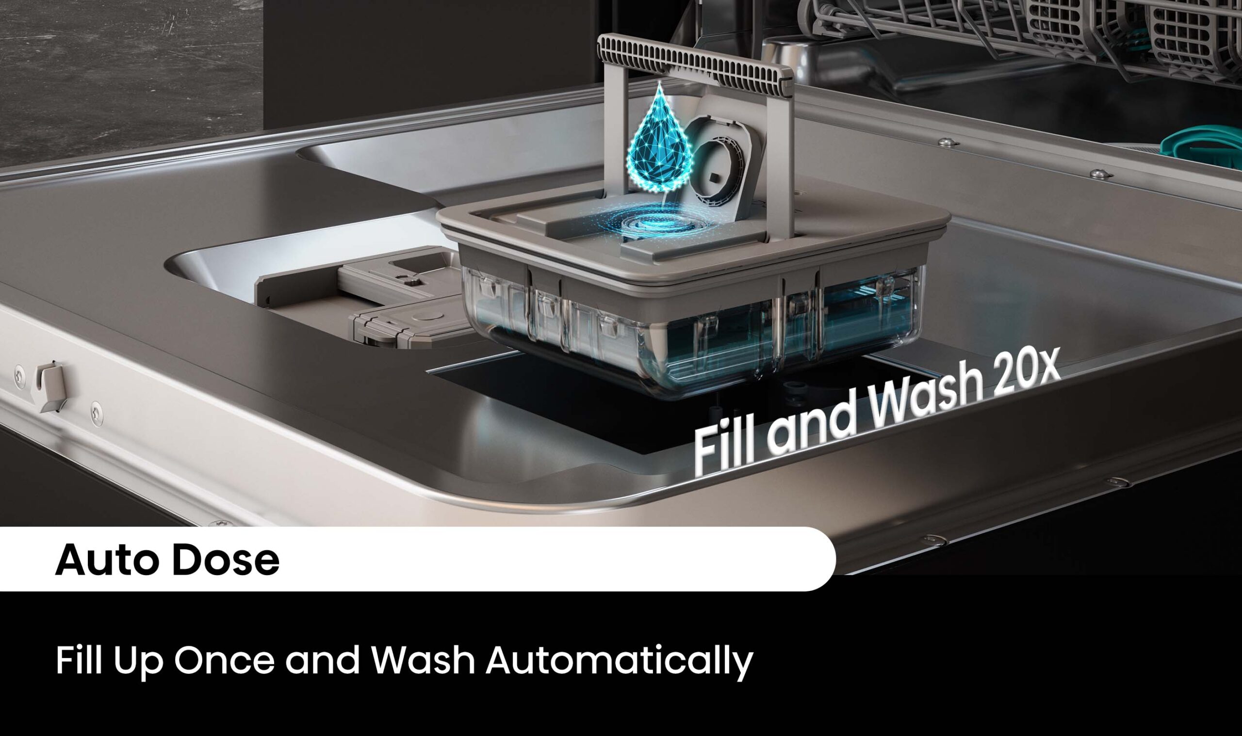 Black Steel Dishwasher with 16 Place Settings Black Steel Dishwasher with 16 Place Settings