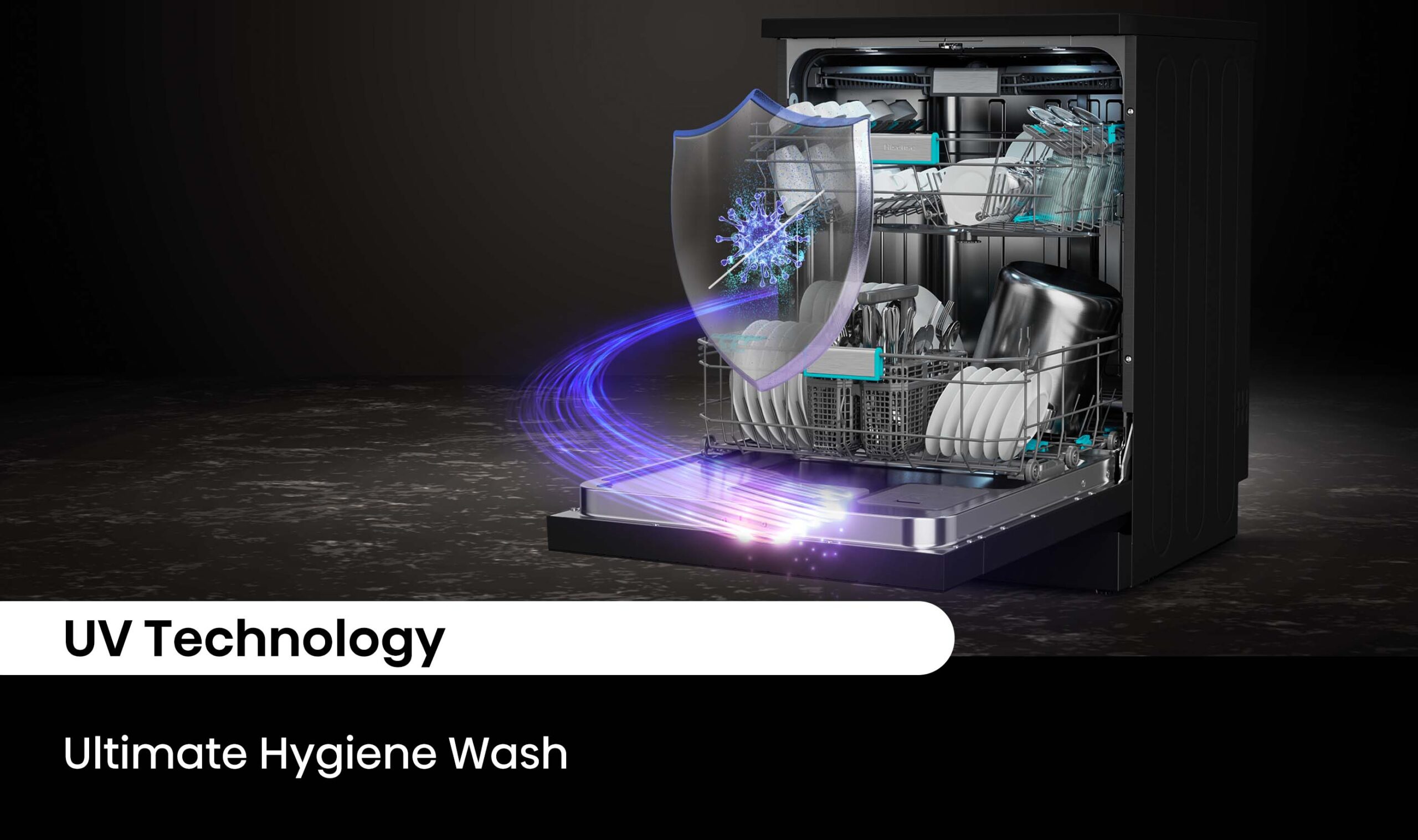 Black Steel Dishwasher with 16 Place Settings Black Steel Dishwasher with 16 Place Settings