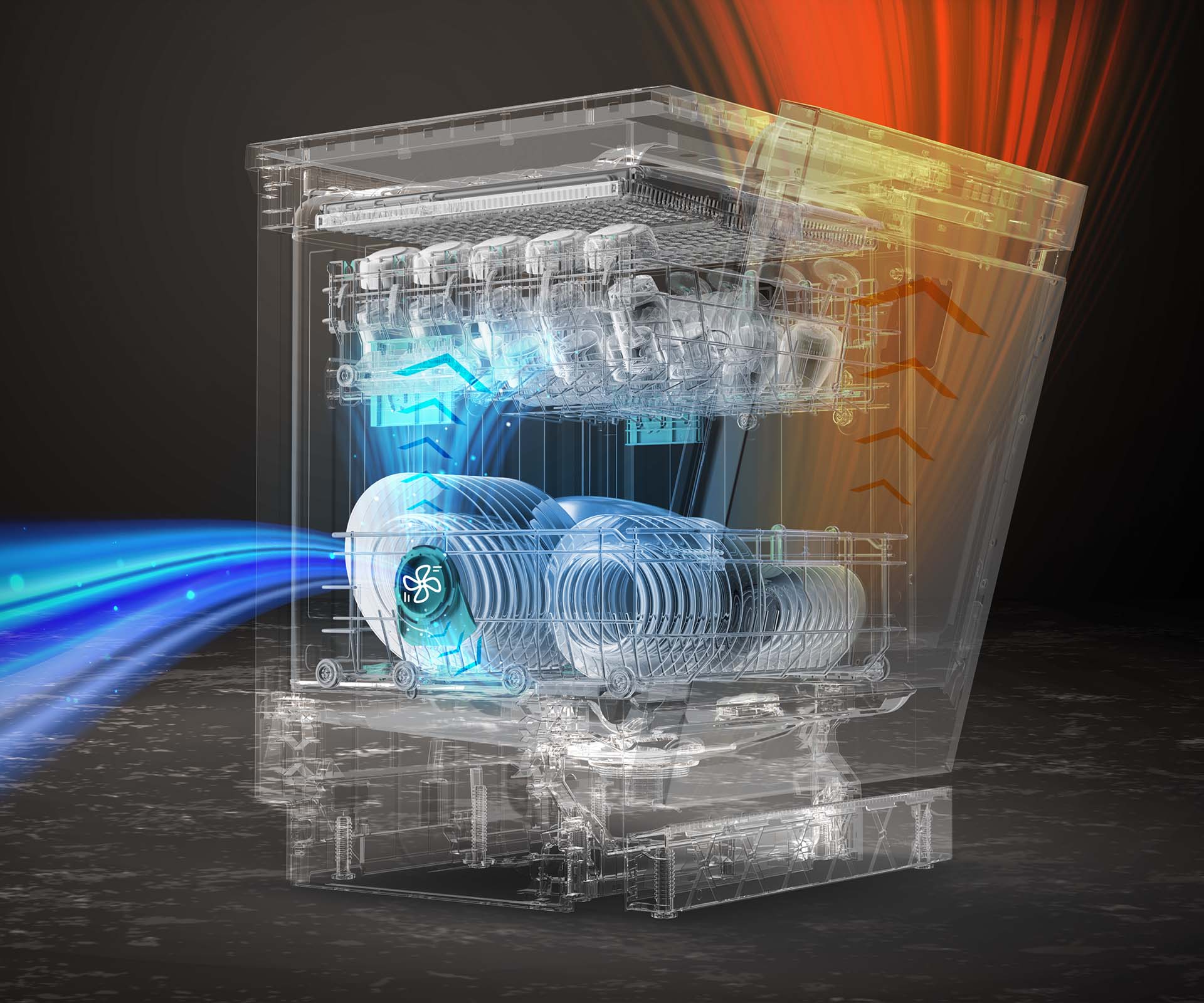 Black Steel Dishwasher with 16 Place Settings Black Steel Dishwasher with 16 Place Settings