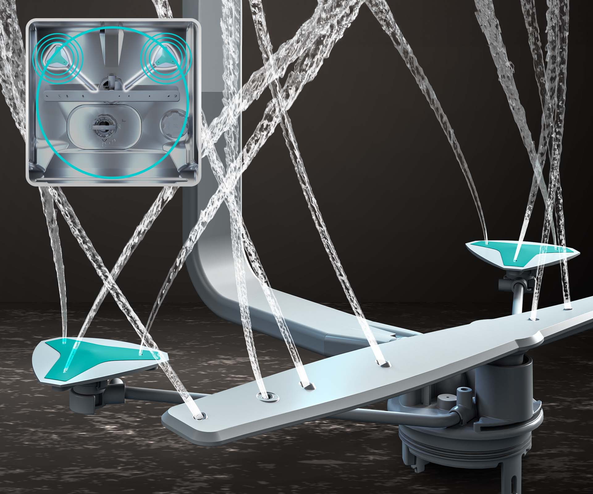 Black Steel Dishwasher with 16 Place Settings Black Steel Dishwasher with 16 Place Settings