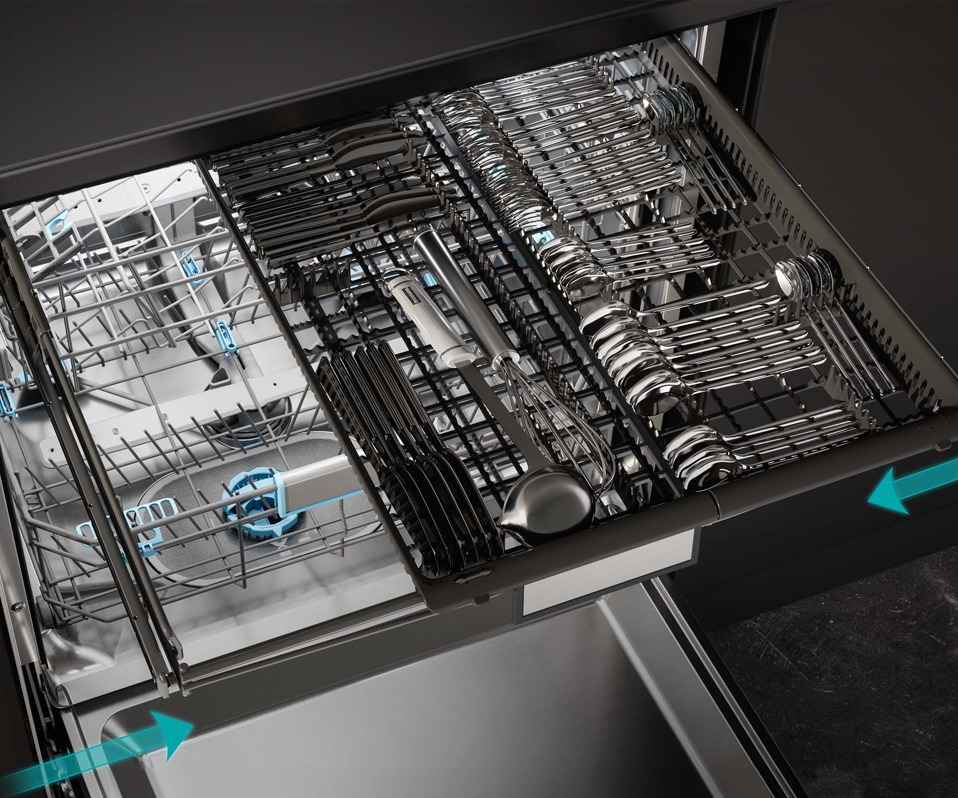 Black Steel Dishwasher with 16 Place Settings Black Steel Dishwasher with 16 Place Settings