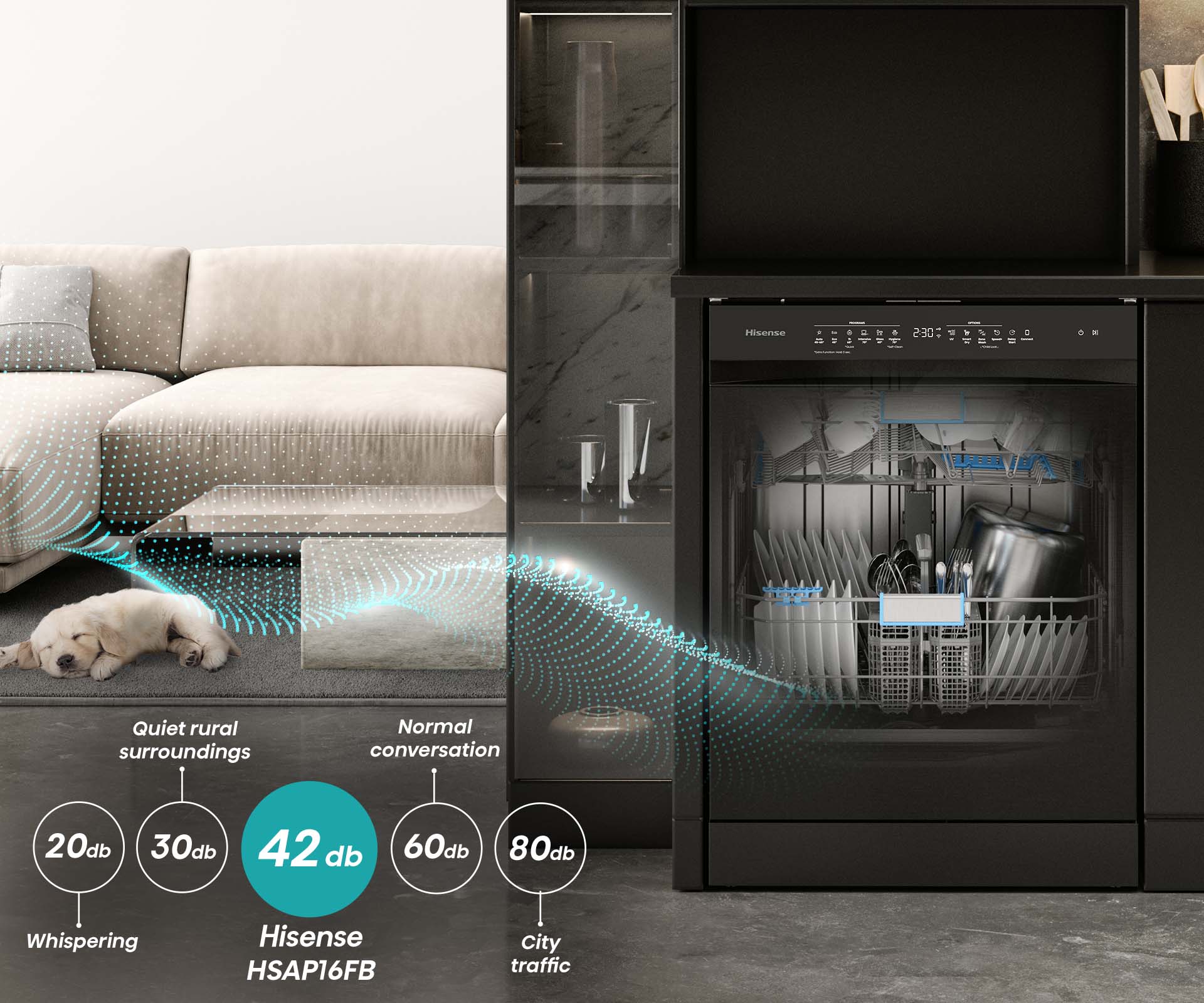 Black Steel Dishwasher with 16 Place Settings Black Steel Dishwasher with 16 Place Settings