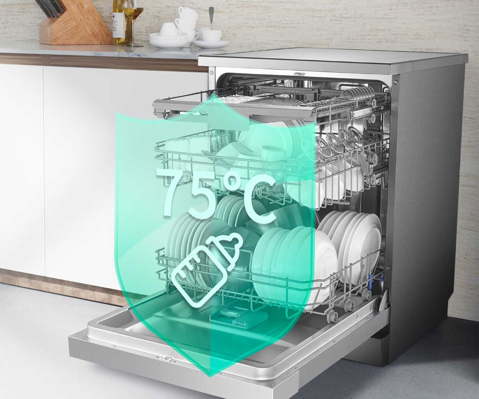 Stainless Steel Dishwasher with 14 Place Settings Stainless Steel Dishwasher with 14 Place Settings