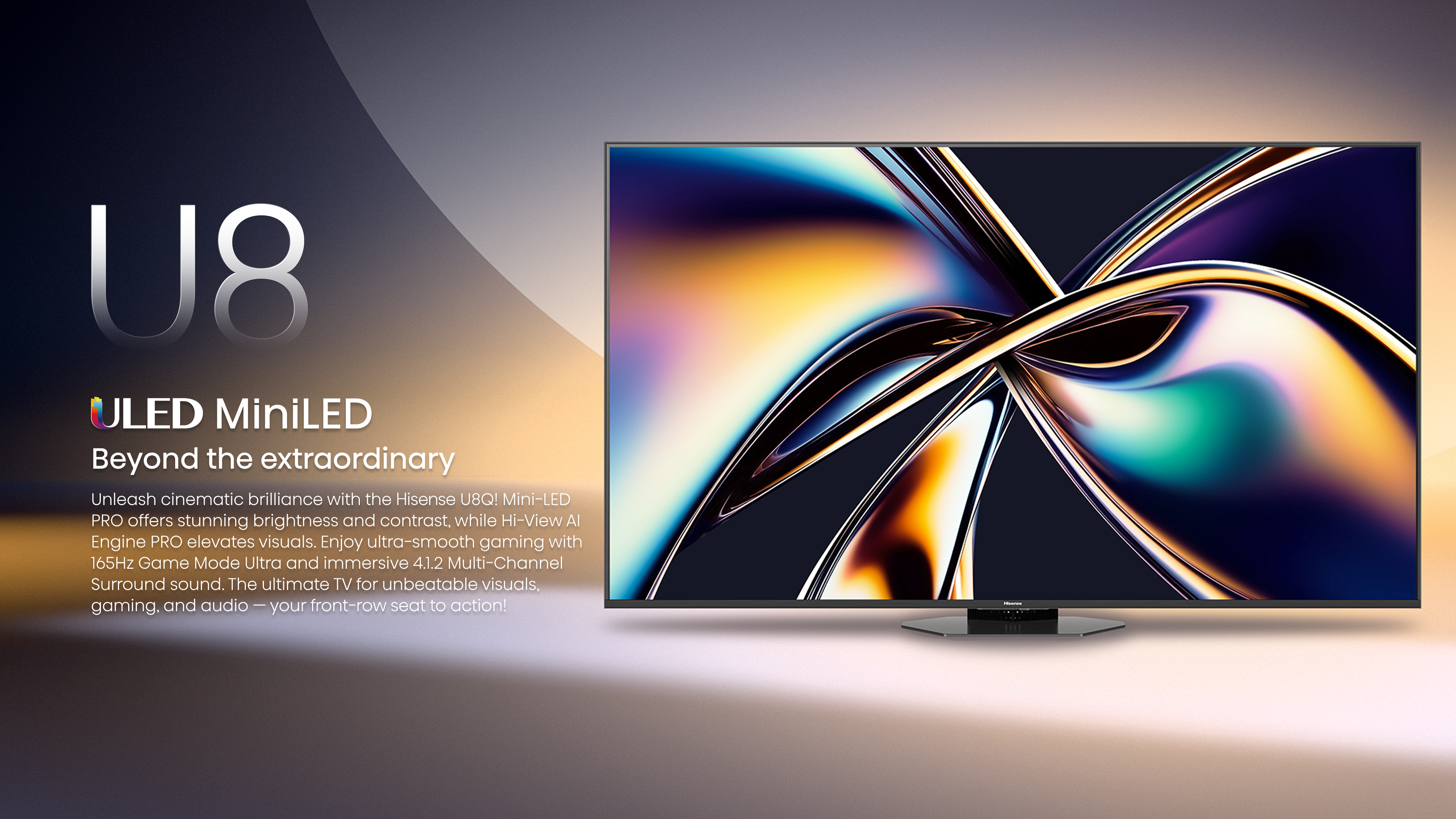 Hisense 65&Quot; Class U8 Mini-Led Uled 4K Uhd Google Smart Tv, Qled,165Hz, Hdr10+, Dolby Vision Iq, Imax Enhanced, 4.1.2 Ch Audio 65U8Q 2 Hisense 65&Quot; Class U8 Mini-Led Uled 4K Uhd Google Smart Tv, Qled,165Hz, Hdr10+, Dolby Vision Iq, Imax Enhanced, 4.1.2 Ch Audio 65U8Q