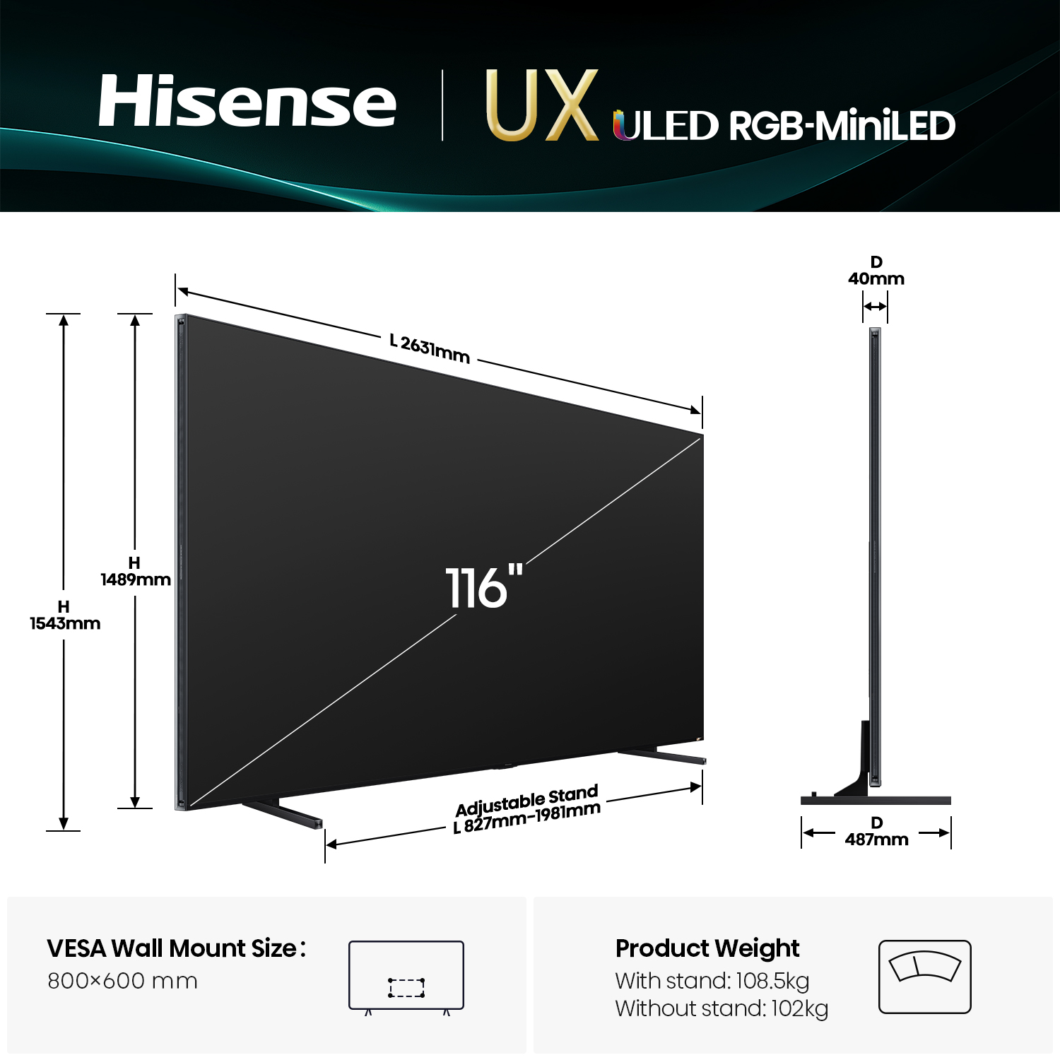 116'' RGB-MiniLED UX 4K 165Hz Smart TV 116'' RGB-MiniLED UX 4K 165Hz Smart TV