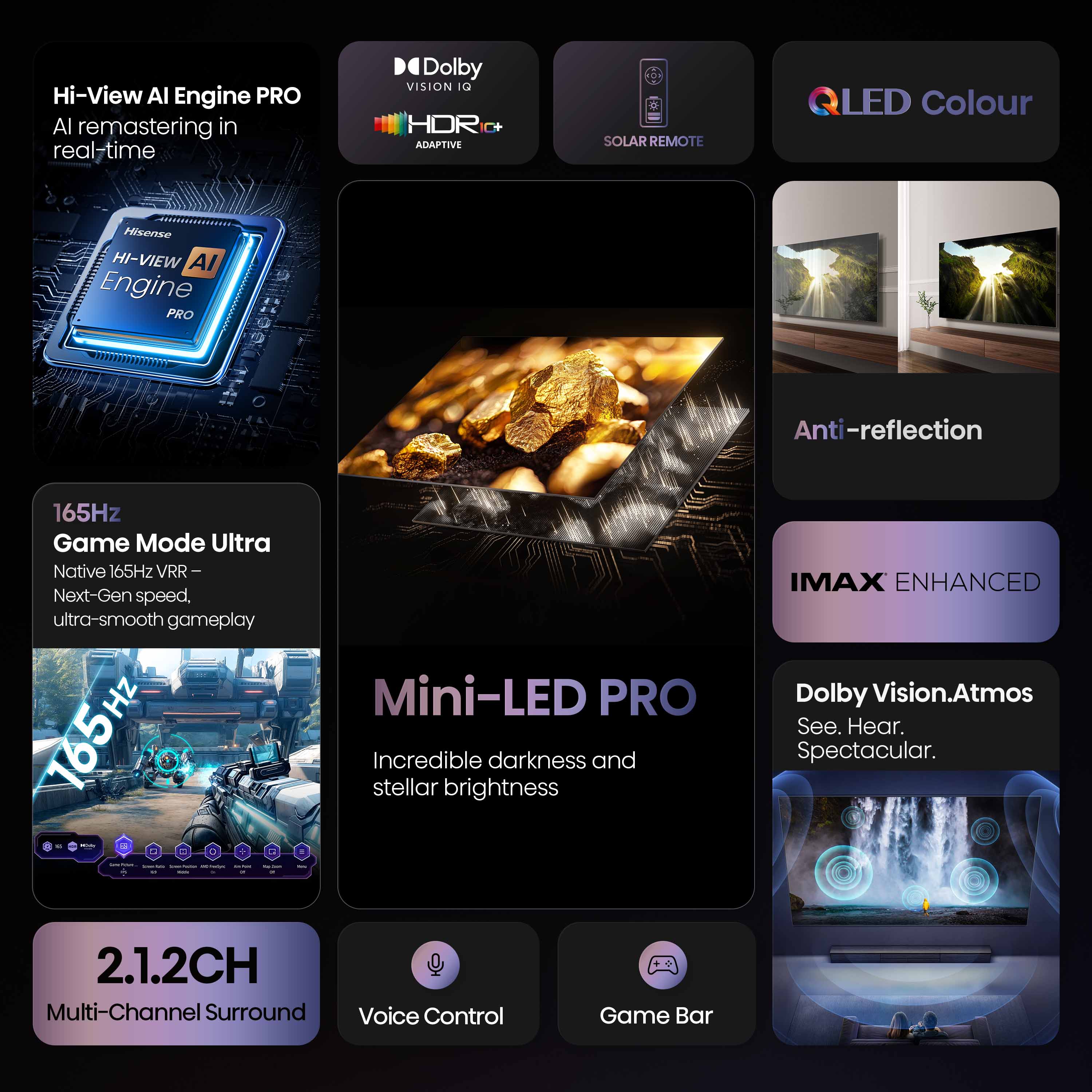 65" ULED MiniLED U7QAU 4K QLED 165Hz Smart TV 65" ULED MiniLED U7QAU 4K QLED 165Hz Smart TV