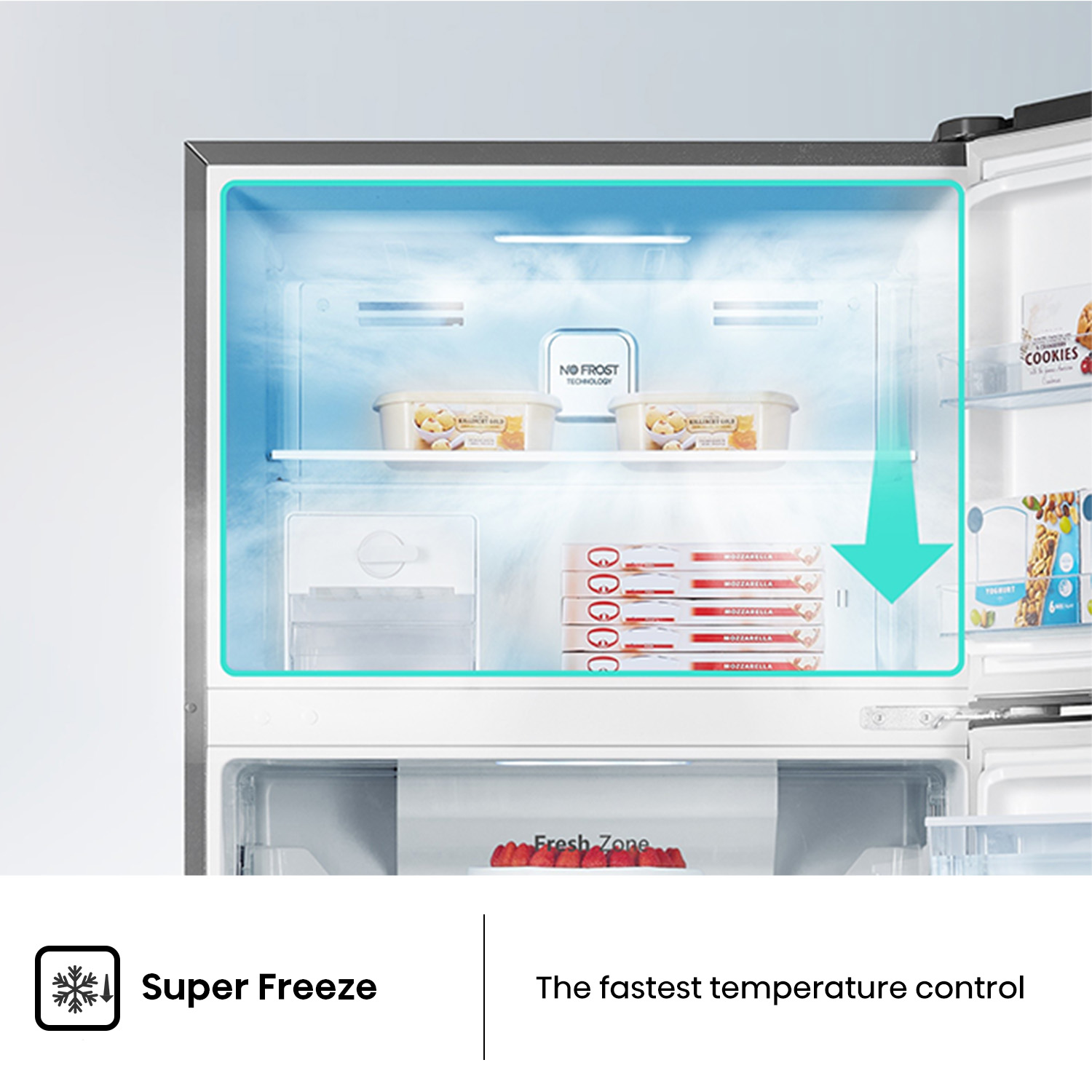 496L Silver Top Mount Fridge 496L Silver Top Mount Fridge