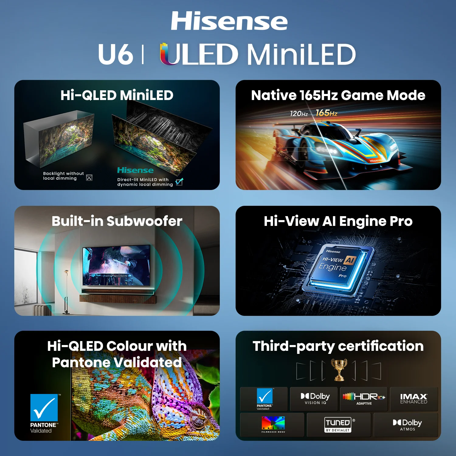 100" U6S ULED MiniLED 165Hz 4k TV 100" U6S ULED MiniLED 165Hz 4k TV