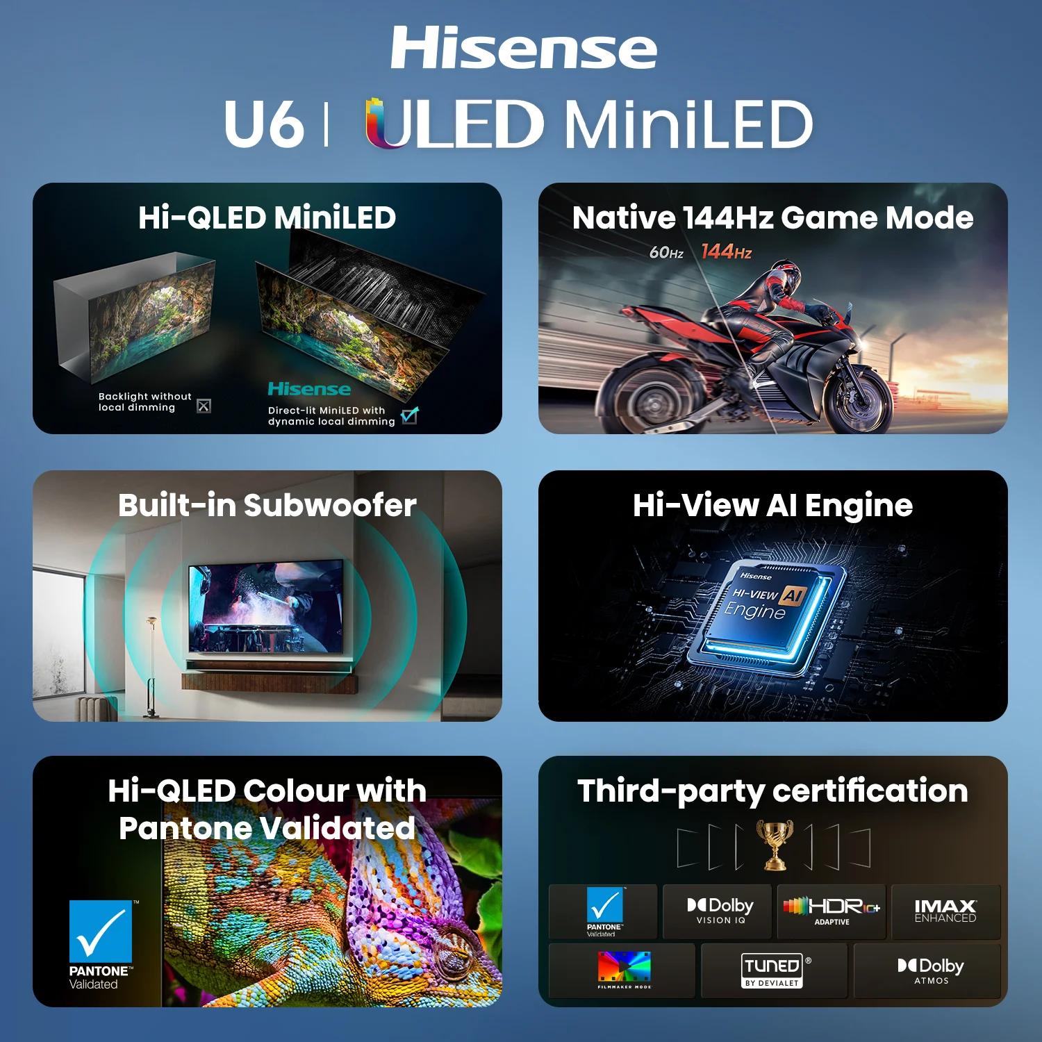 75" U6S ULED MiniLED 144Hz 4k TV 75" U6S ULED MiniLED 144Hz 4k TV