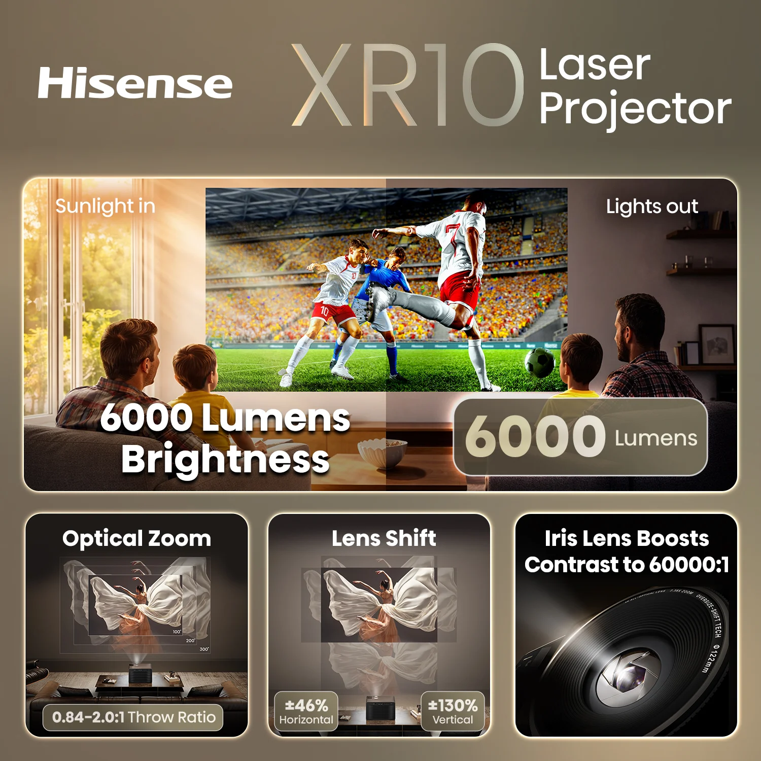 XR10 65''-300'' 4K 6000 Lumens Triple Laser Projector XR10 65''-300'' 4K 6000 Lumens Triple Laser Projector